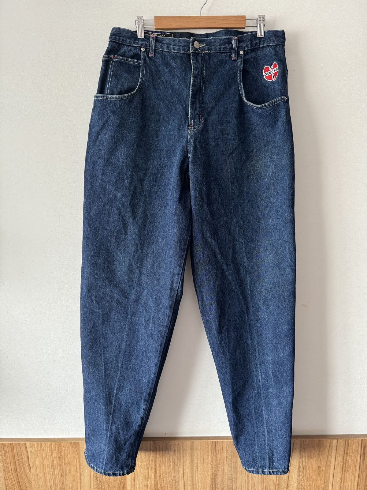 Wu-Tang Clan 🔥🔥 Vintage Wu-Wear Blue Baggy Jeans Size US 36 / EU 52 - 2 Thumbnail