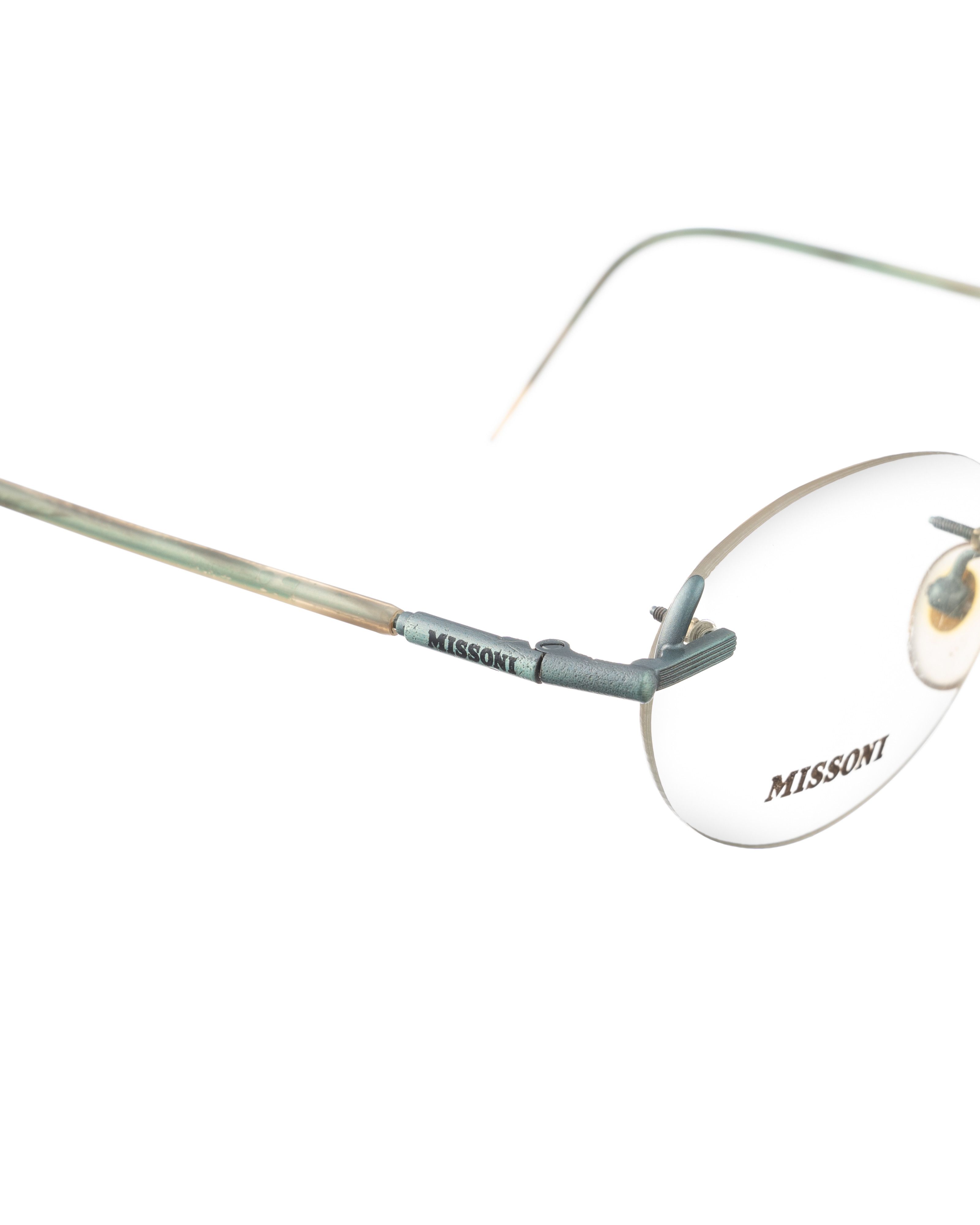Missoni Missoni '90s Green Round Rimless Glasses Size ONE SIZE - 2 Thumbnail