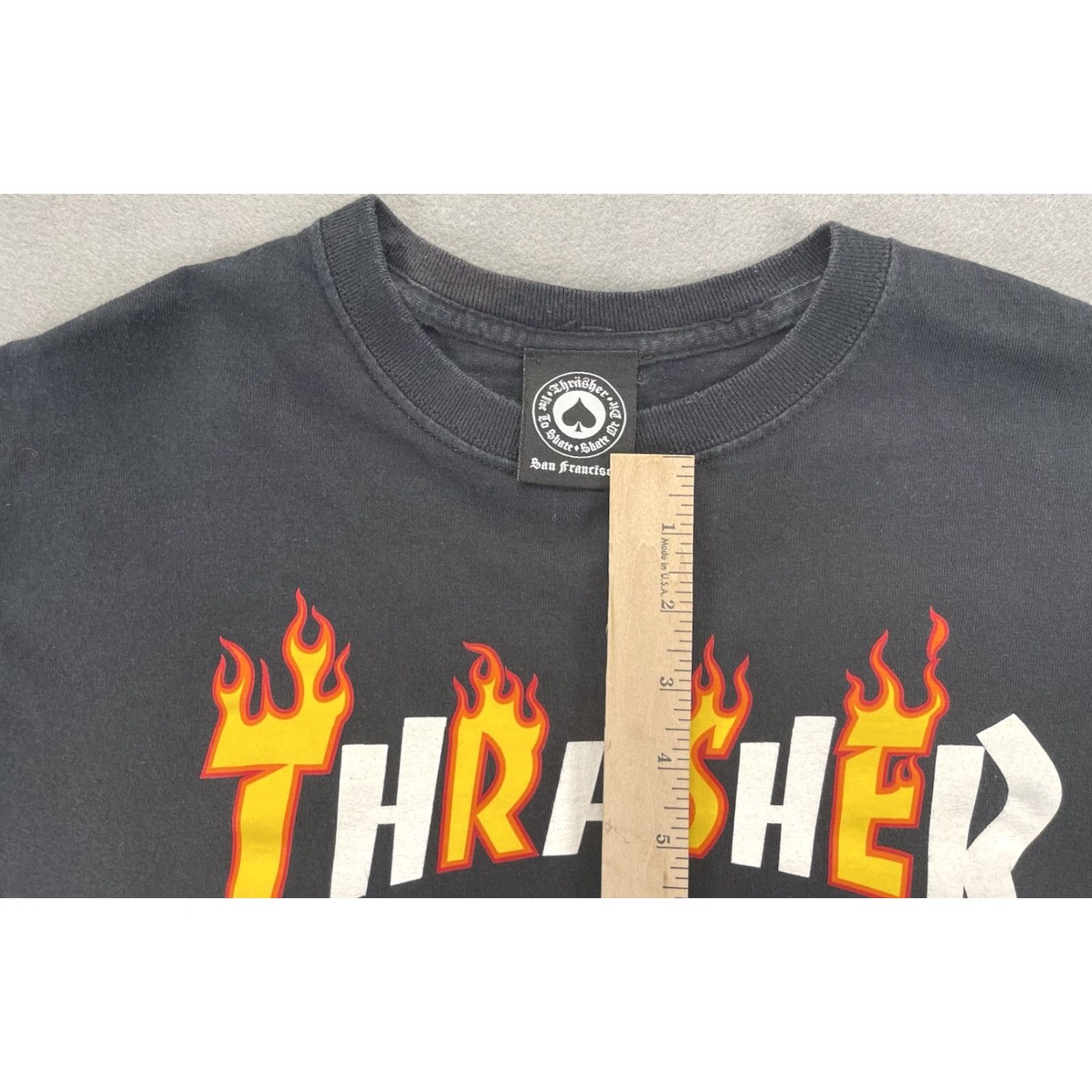 Thrasher VINTAGE Thrasher Shirt Men M Black Skate Logo Distressed Retro T-Shirt Popular 90s Womens? Size US M / EU 48-50 / 2 - 4 Thumbnail