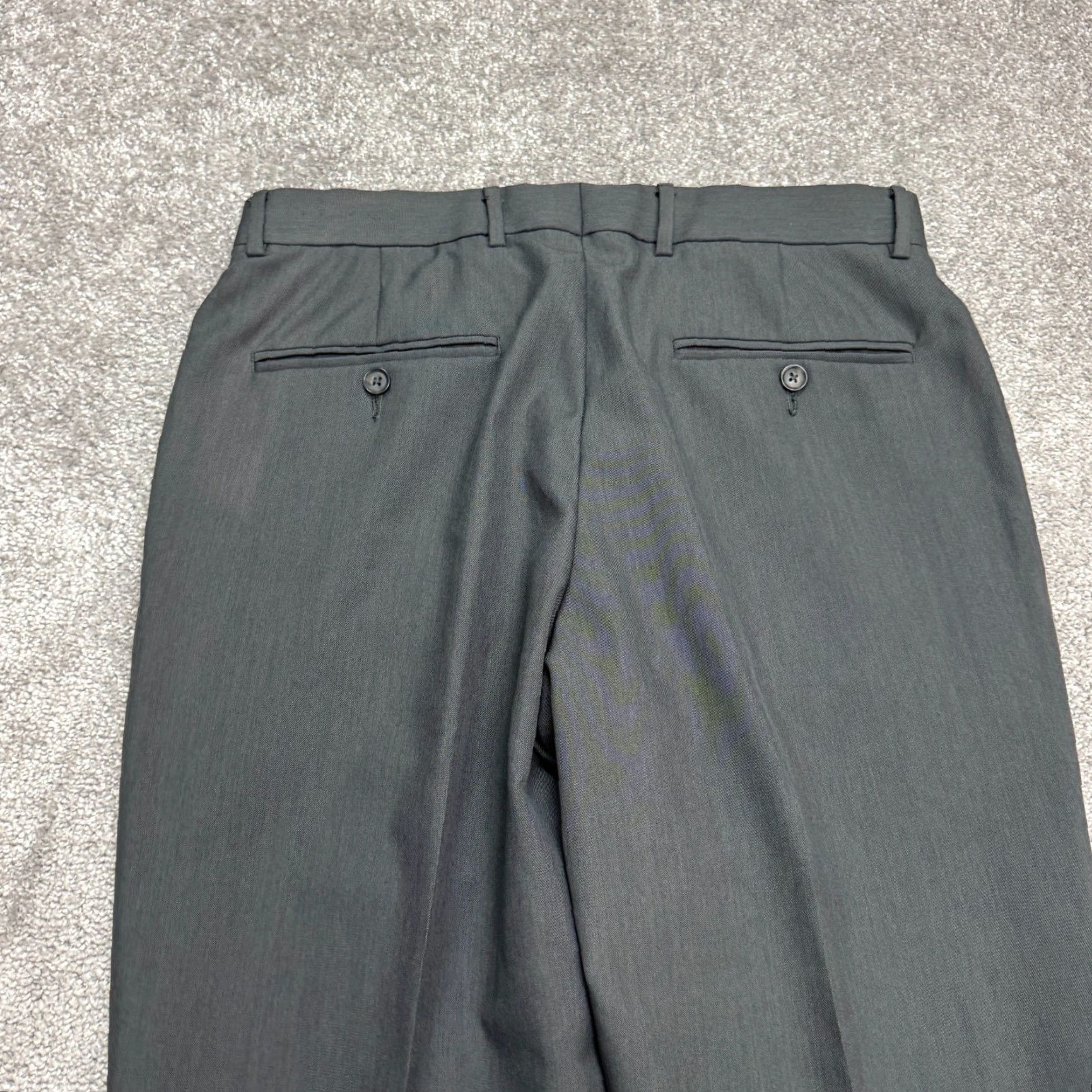 Perry Ellis Perry Ellis Portfolio Dress Pants 32x32 Dark Gray Straight Leg Flat Front Men's Regular 32 Inseam Shoes Size US 32 / EU 48 - 3 Thumbnail