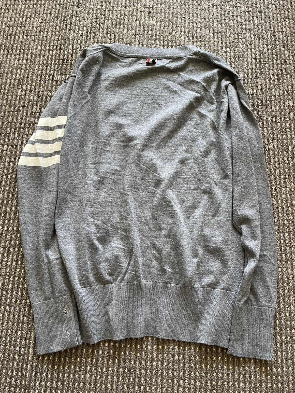 Thom Browne Thom Browne Dark Grey Wool Cardigan Size US M / EU 48-50 / 2 - 2 Thumbnail