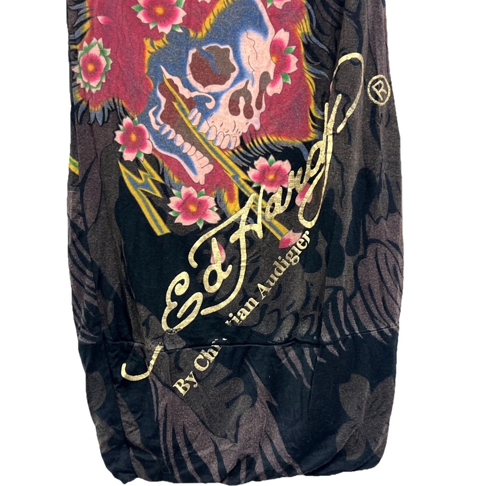 Ed Hardy VINTAGE Ed Hardy Skull Floral Tube Top Small Strapless Brown Black Tattoo Graphic Y2K Size S / US 4 / IT 40 - 2 Thumbnail