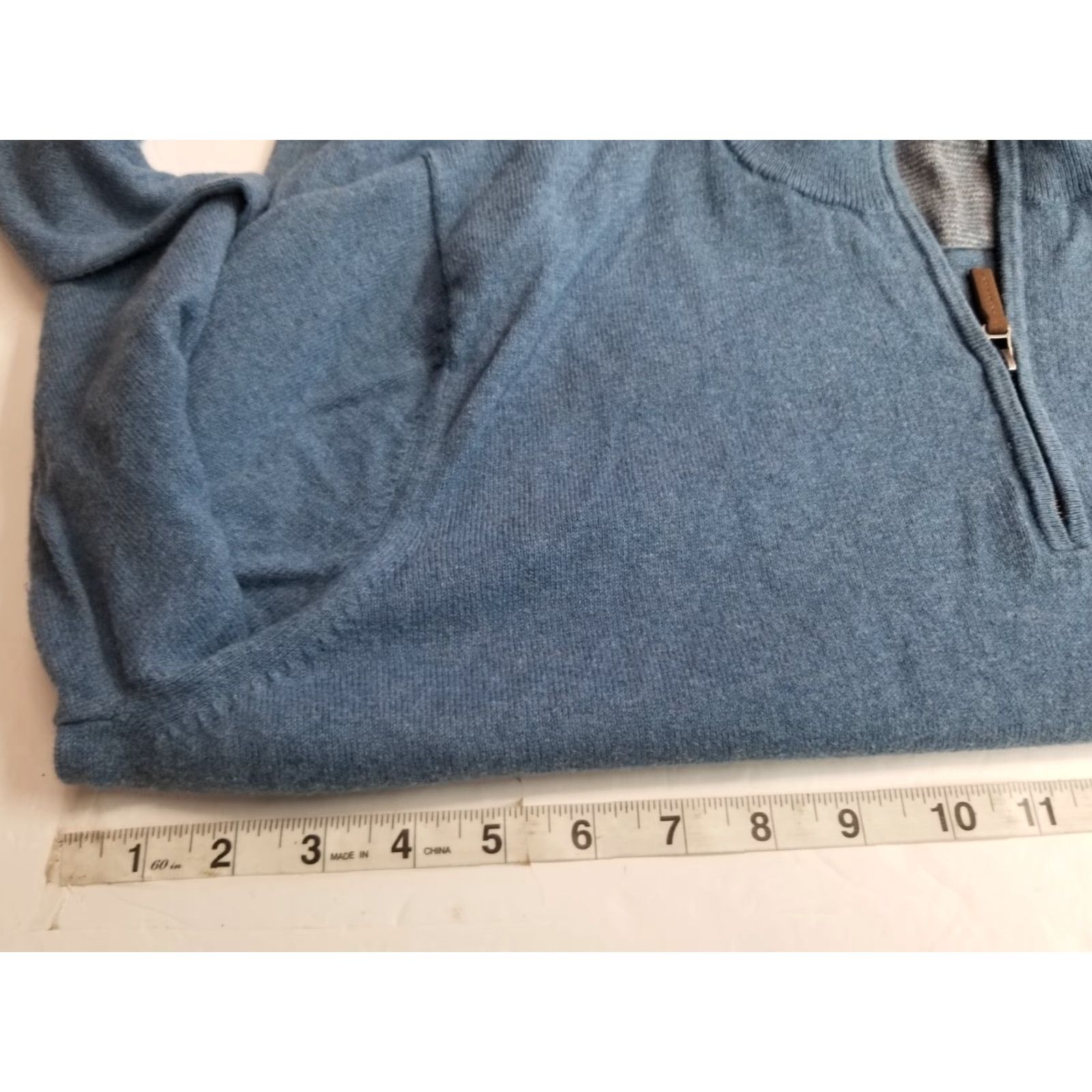 Nordstrom Nordstrom Pullover Sweater 1/4 Zip Men XL Blue Cashmere Cotton Long Sleeve Casual Knit Logo Regular Pullover Winter Fall Golf Label: Nordstrom Size US XL / EU 56 / 4 - 3 Thumbnail