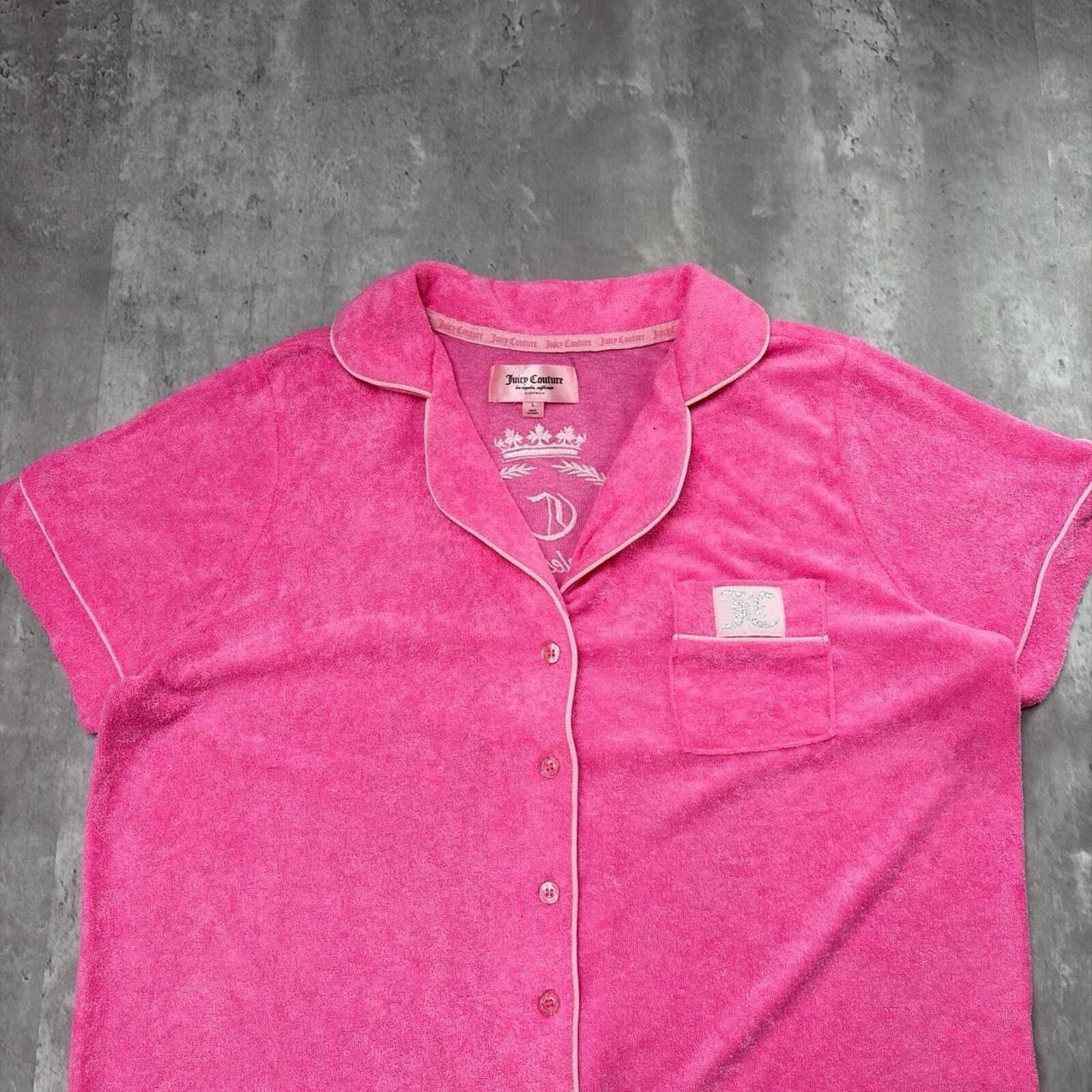 Juicy Couture Jeans Y2K Pink Juicy Couture Grunge Velvet Sleepwear Top Size ONE SIZE - 3 Thumbnail