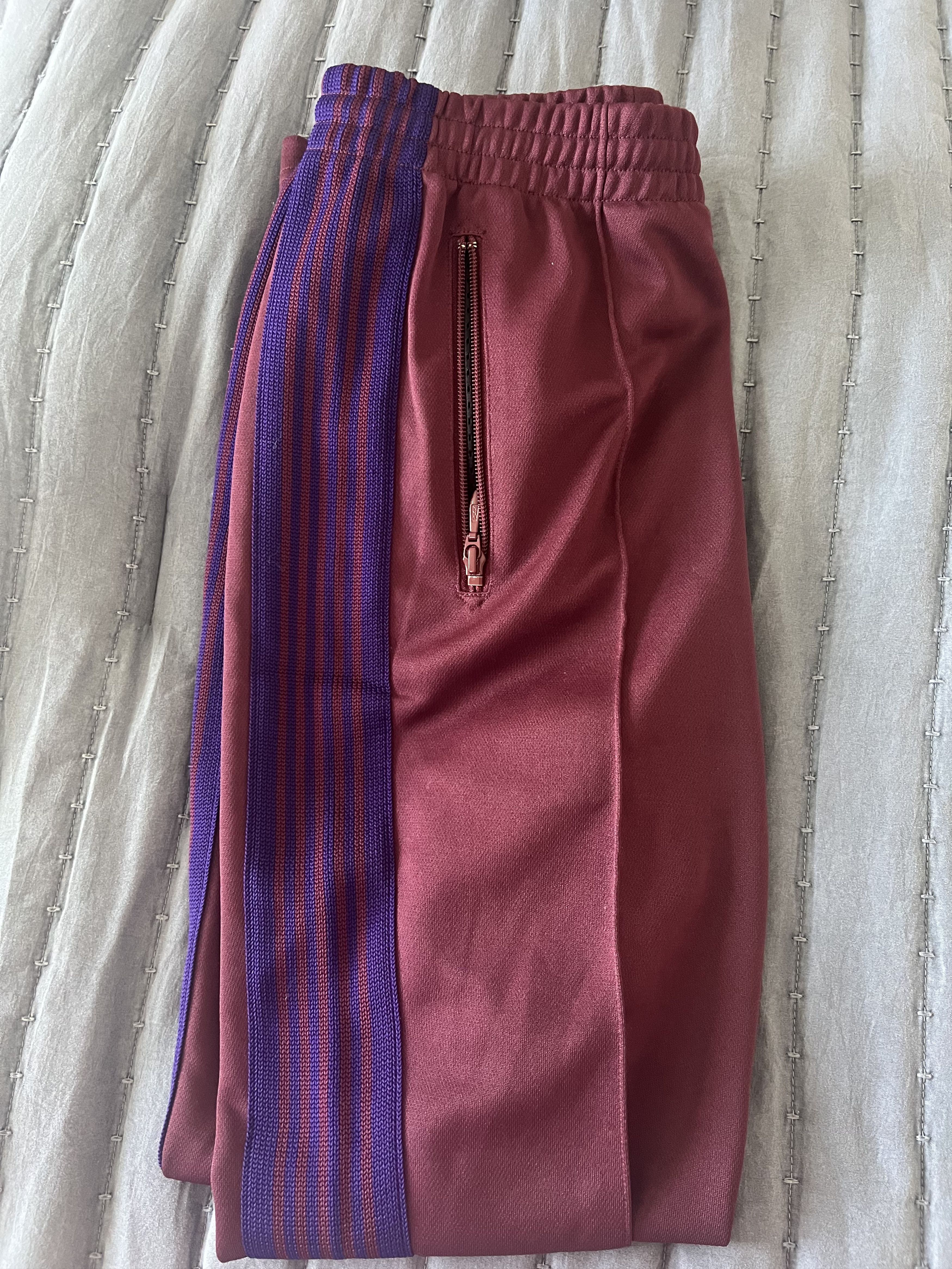Needles Nepenthes Needles Burgundy Drawstring Track Pants Size US 30 / EU 46 - 1 Thumbnail