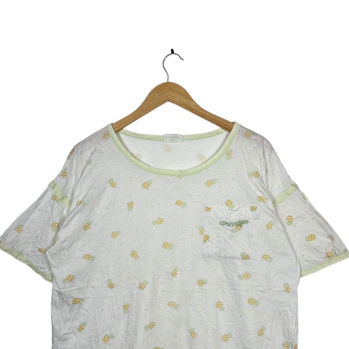Courreges Courrèges Paris Pineapple Monogram Pocket T-Shirt White Size M / US 6-8 / IT 42-44 - 2 Thumbnail