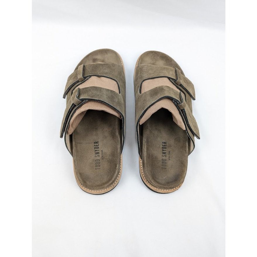 o1rshd1 CC20 Double Straps Suede Slipper Slide in Brown