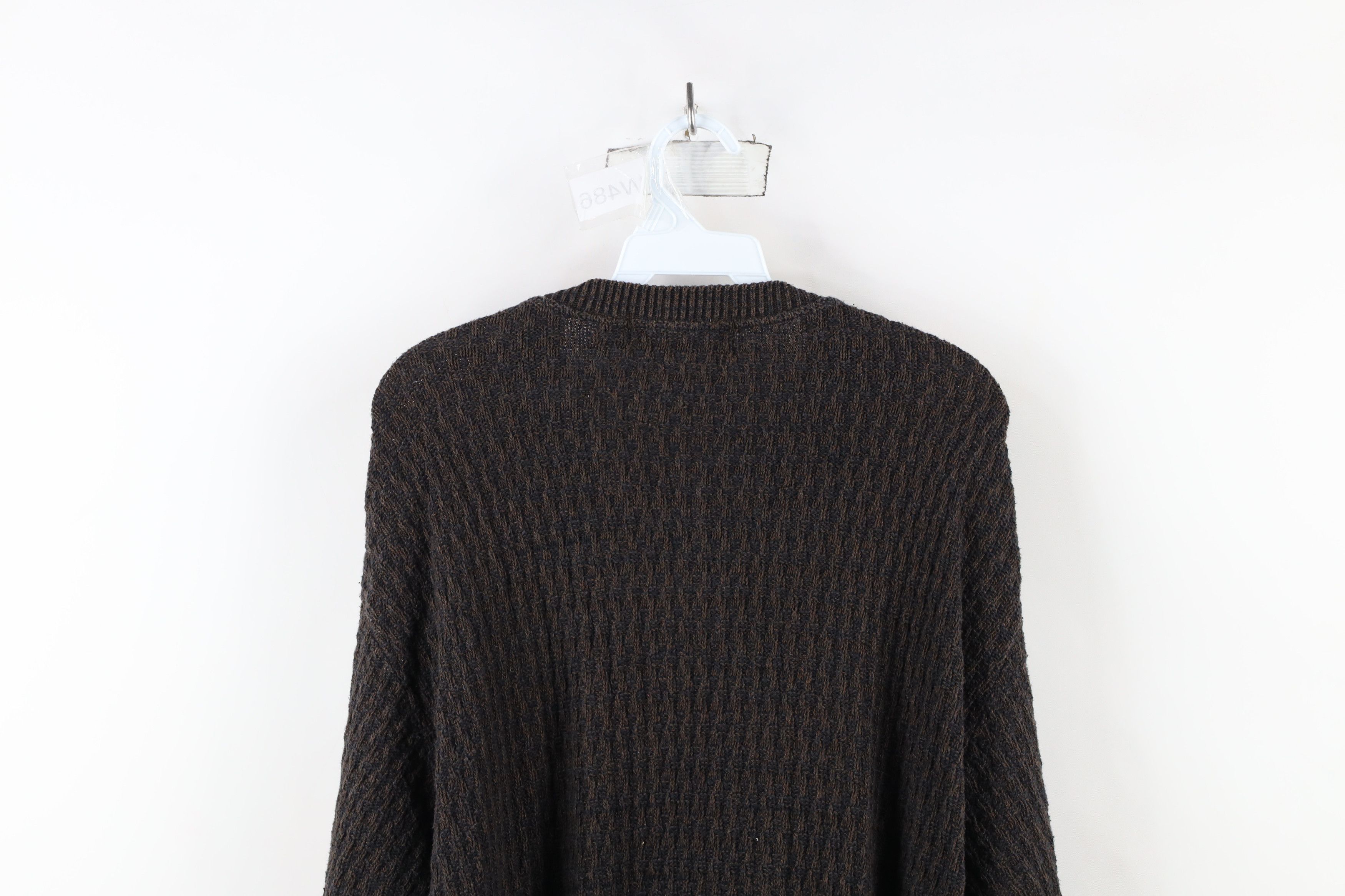 Vintage Vintage 90s Streetwear Framed Knit Henley Sweater Brown USA Size US L / EU 52-54 / 3 - 10 Thumbnail