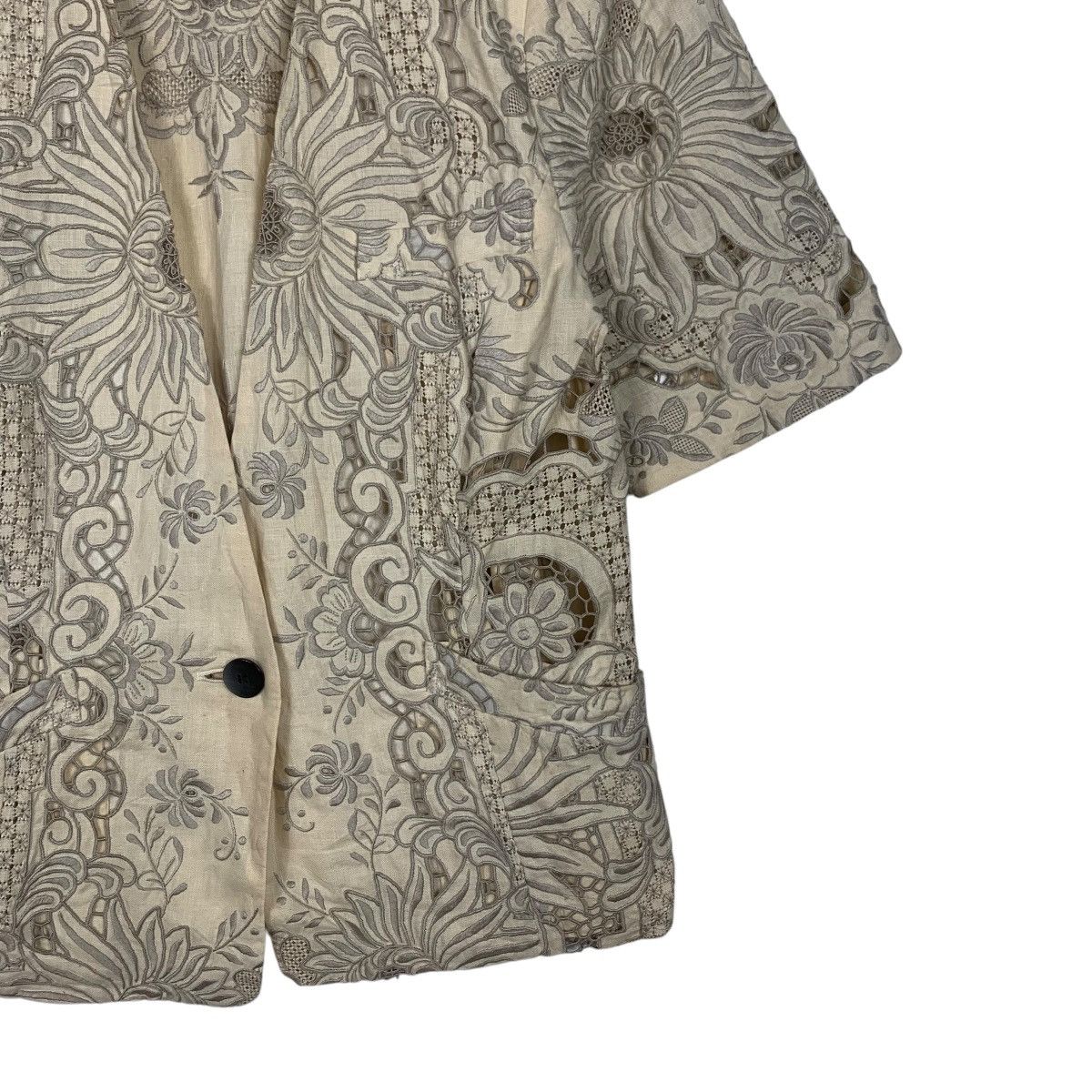 Japanese Brand DREXXON DORIAN Embroidered Single Button SS Jacket #1810-C20 Size M / US 6-8 / IT 42-44 - 4 Thumbnail
