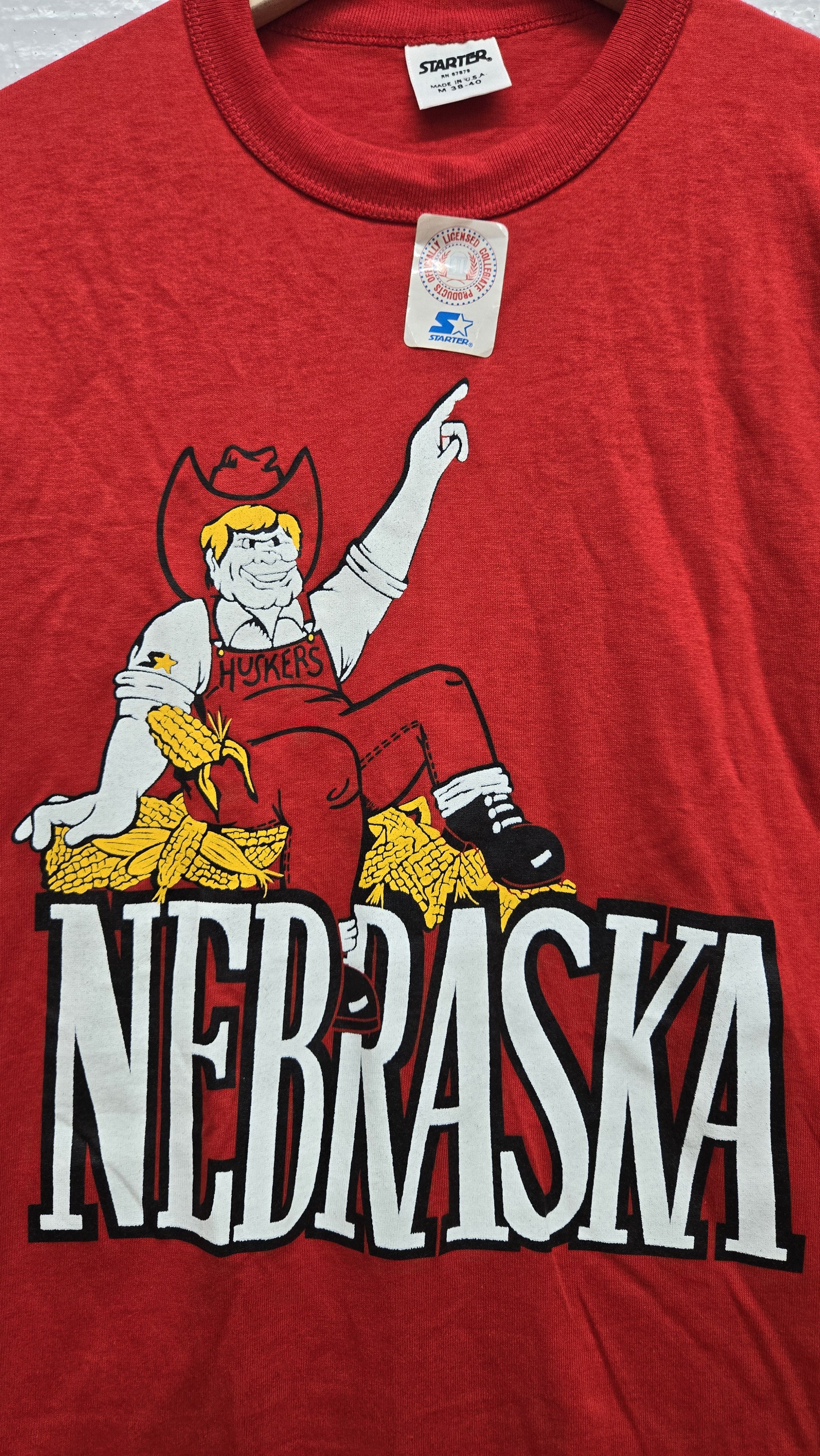Vintage Vintage 90s Starter Nebraska Cornhuskers dead stock Tee Size US S / EU 44-46 / 1 - 3 Thumbnail
