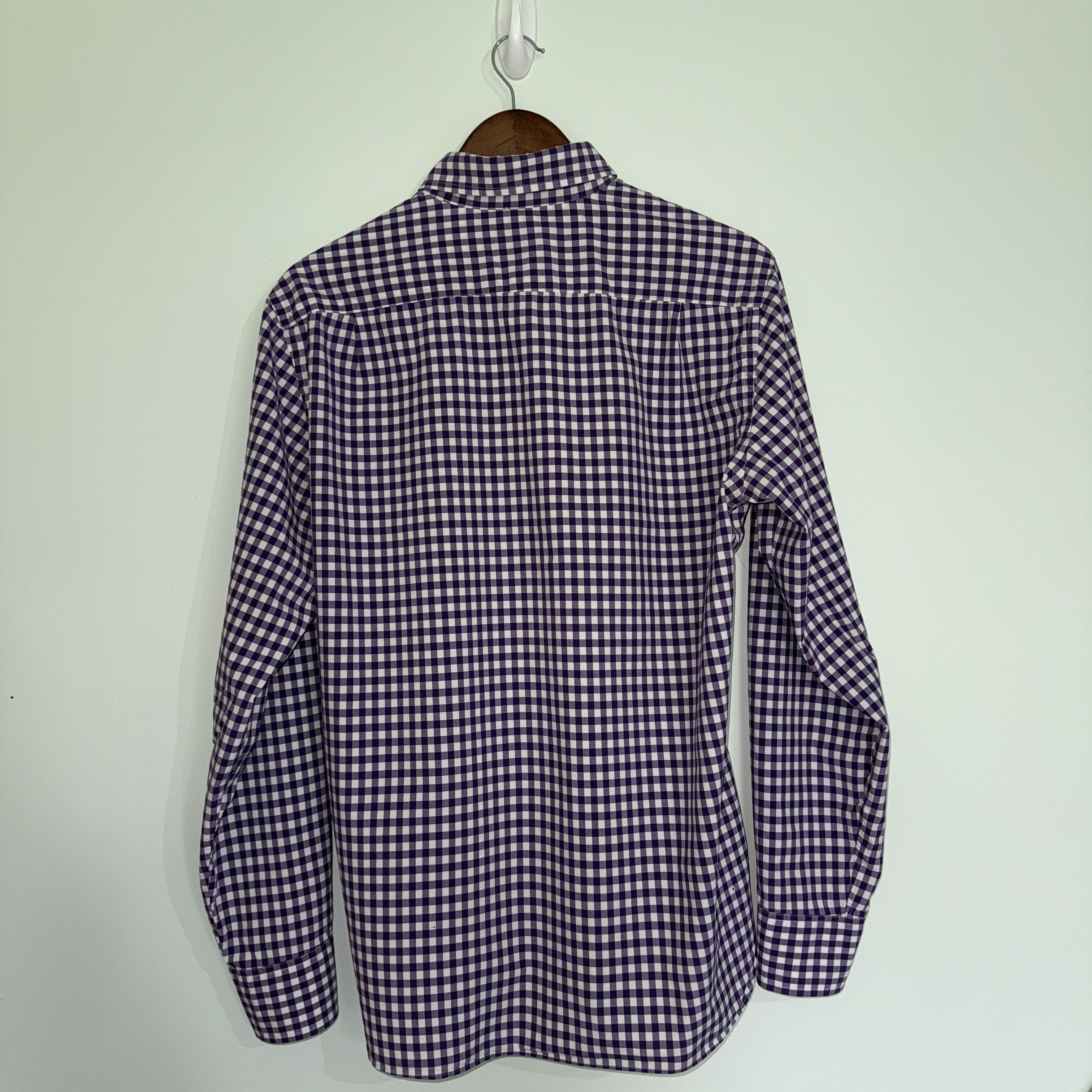 J.Crew J.Crew Gingham Button-Down Shirt M Purple 2-Ply Cotton Size US M / EU 48-50 / 2 - 2 Thumbnail