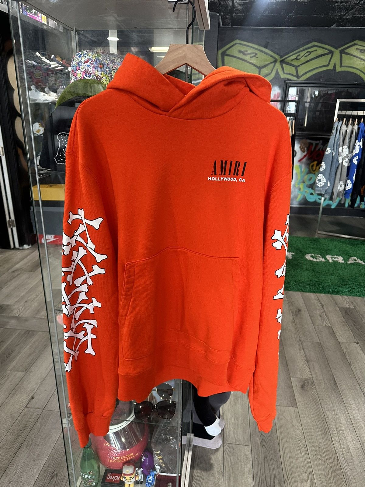 Image of Amiri Bone Hoodie Orange, Men's (Size 2XL)