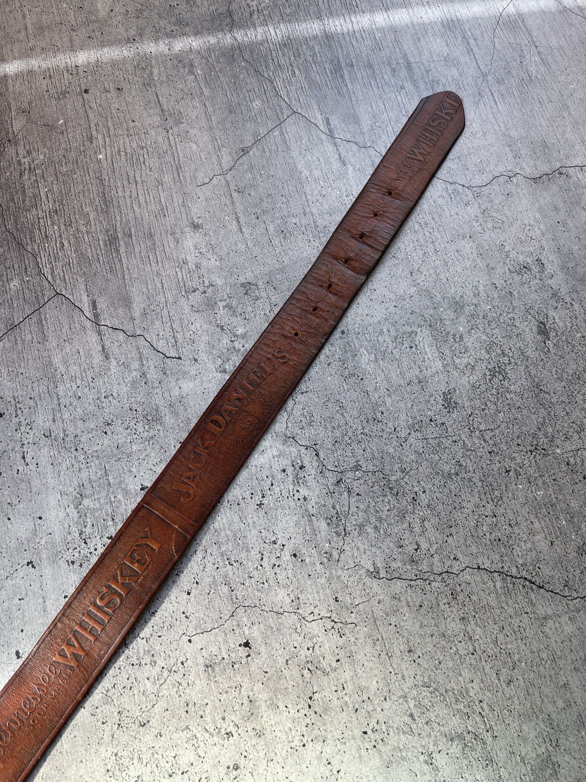 Leather × Vintage Vintage leather belt jack daniels orginal 00s Size ONE SIZE - 5 Thumbnail