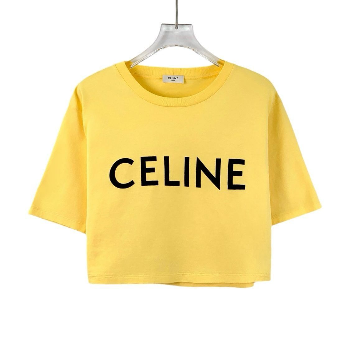 Celine Celine Yellow Cotton Letter Print Round-Neck Short-Sleeve T- Size XS / US 0-2 / IT 36-38 - 1 Thumbnail