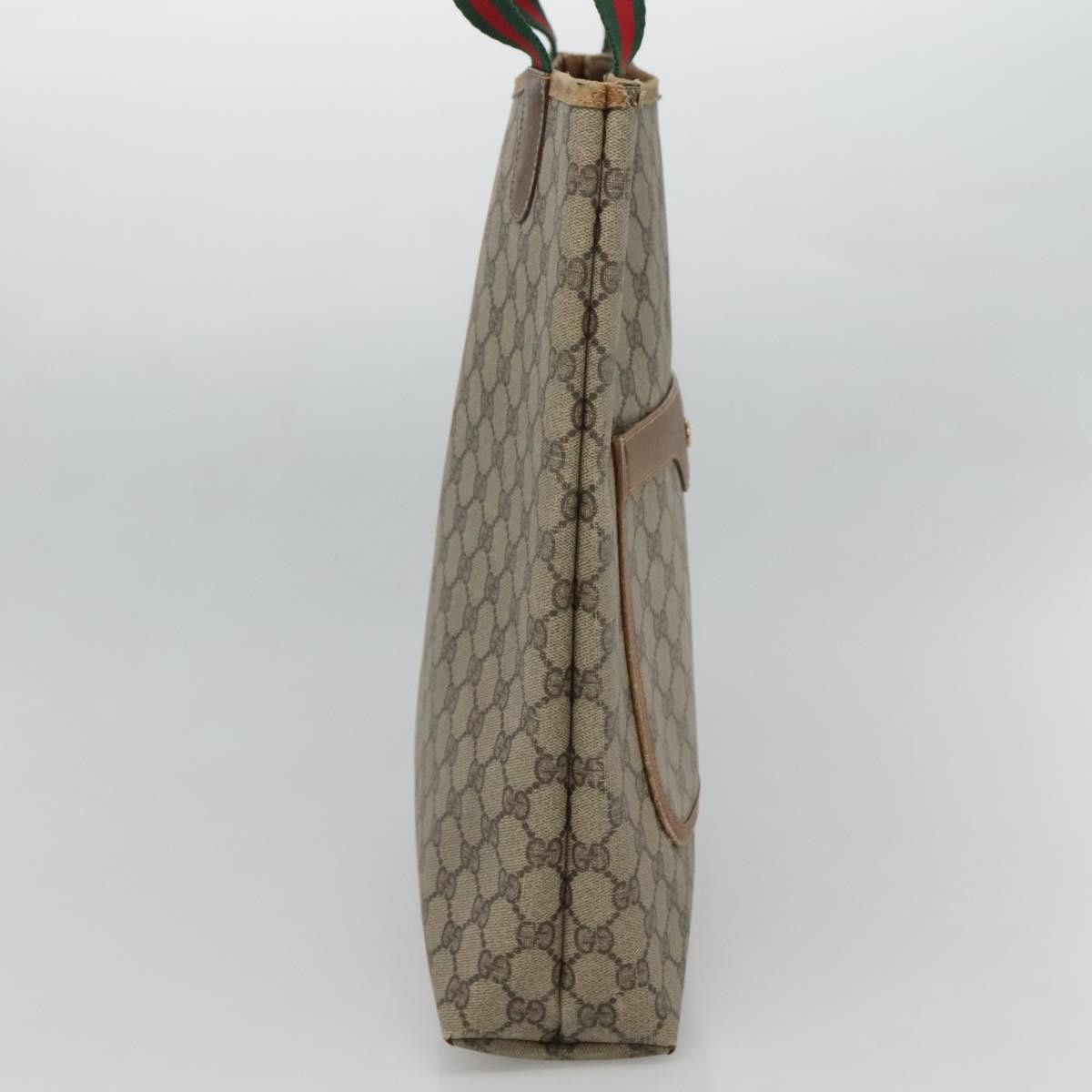 Gucci GUCCI GG Supreme Web Sherry Line Tote Bag Pvc Beige Red 40 Size ONE SIZE - 4 Thumbnail