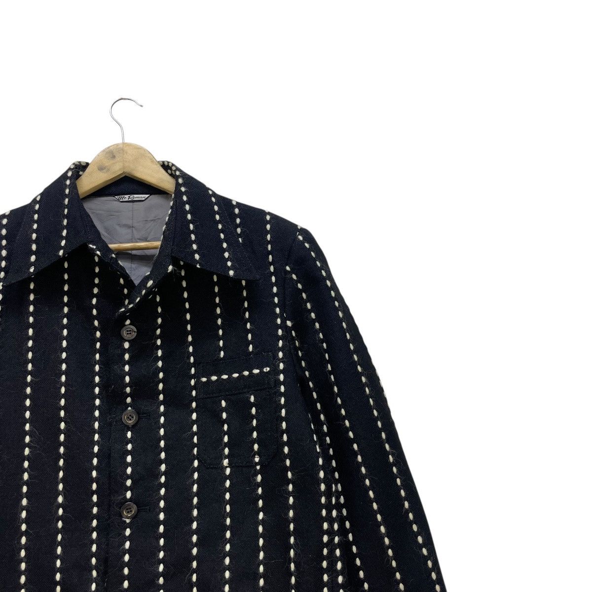 Designer × Issey Miyake 💥Vintage MC Roman Stitching Stripe Down Jacket Size US M / EU 48-50 / 2 - 4 Thumbnail