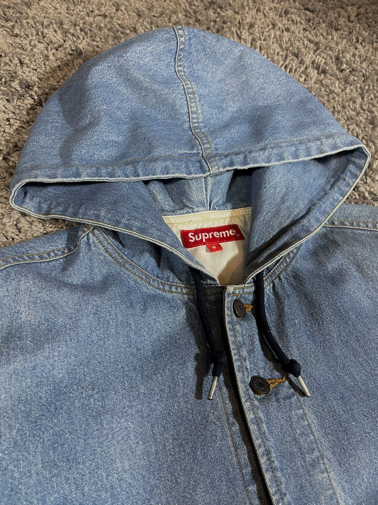 Supreme 2014SS Supreme Hooded Denim Jean Parka Jacket Blue Vintage Size US S / EU 44-46 / 1 - 5 Thumbnail