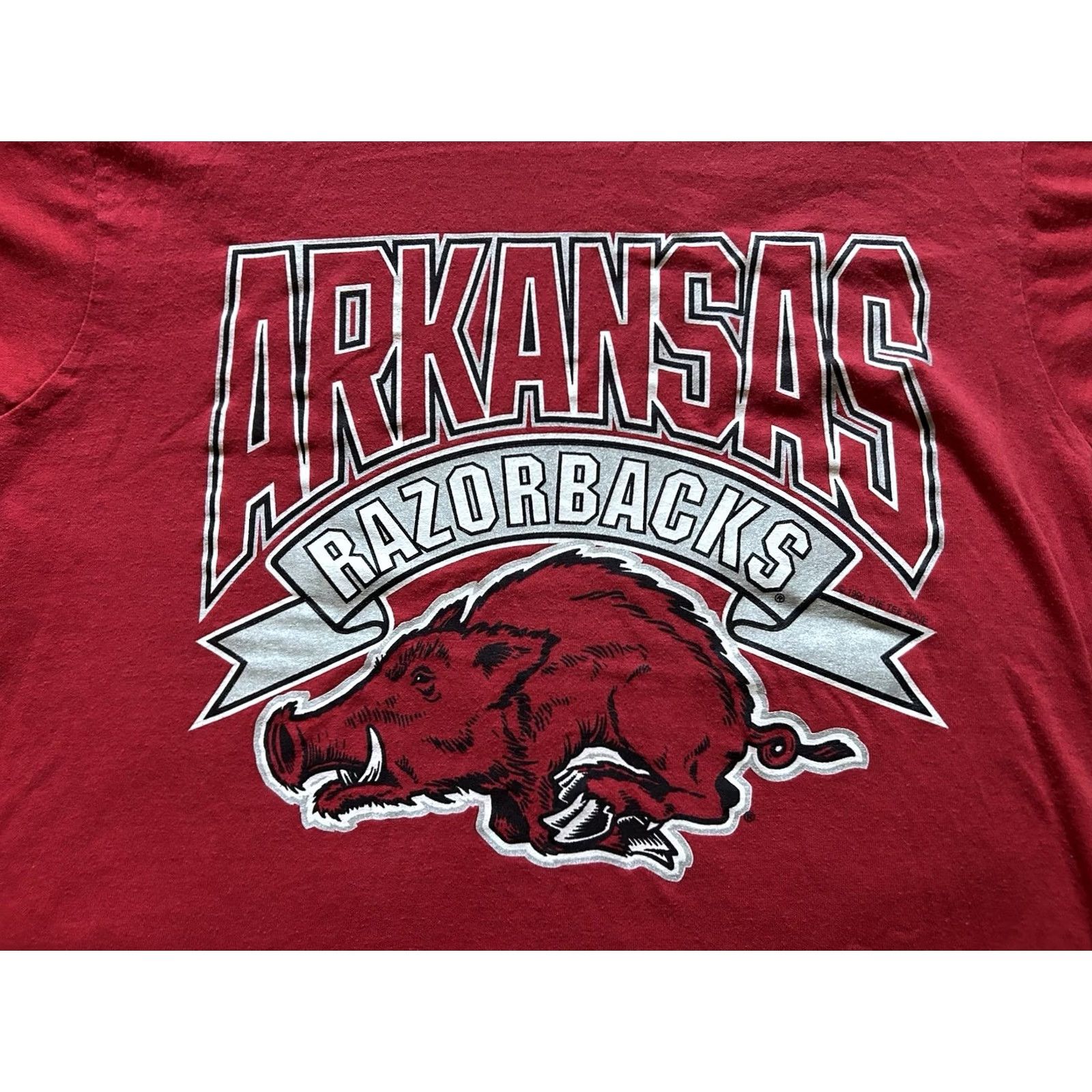 Vintage VINTAGE Arkansas Razorbacks Graphic T-Shirt Screen Stars Men M Red 90s Stitch Size US M / EU 48-50 / 2 - 3 Thumbnail