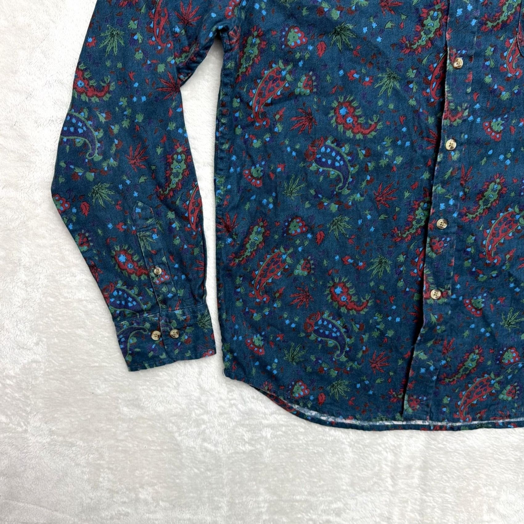 Obey OBEY Propaganda Shirt Mens Large Modern Fit Blue Paisley Button Up Long Sleeve Size US L / EU 52-54 / 3 - 6 Thumbnail