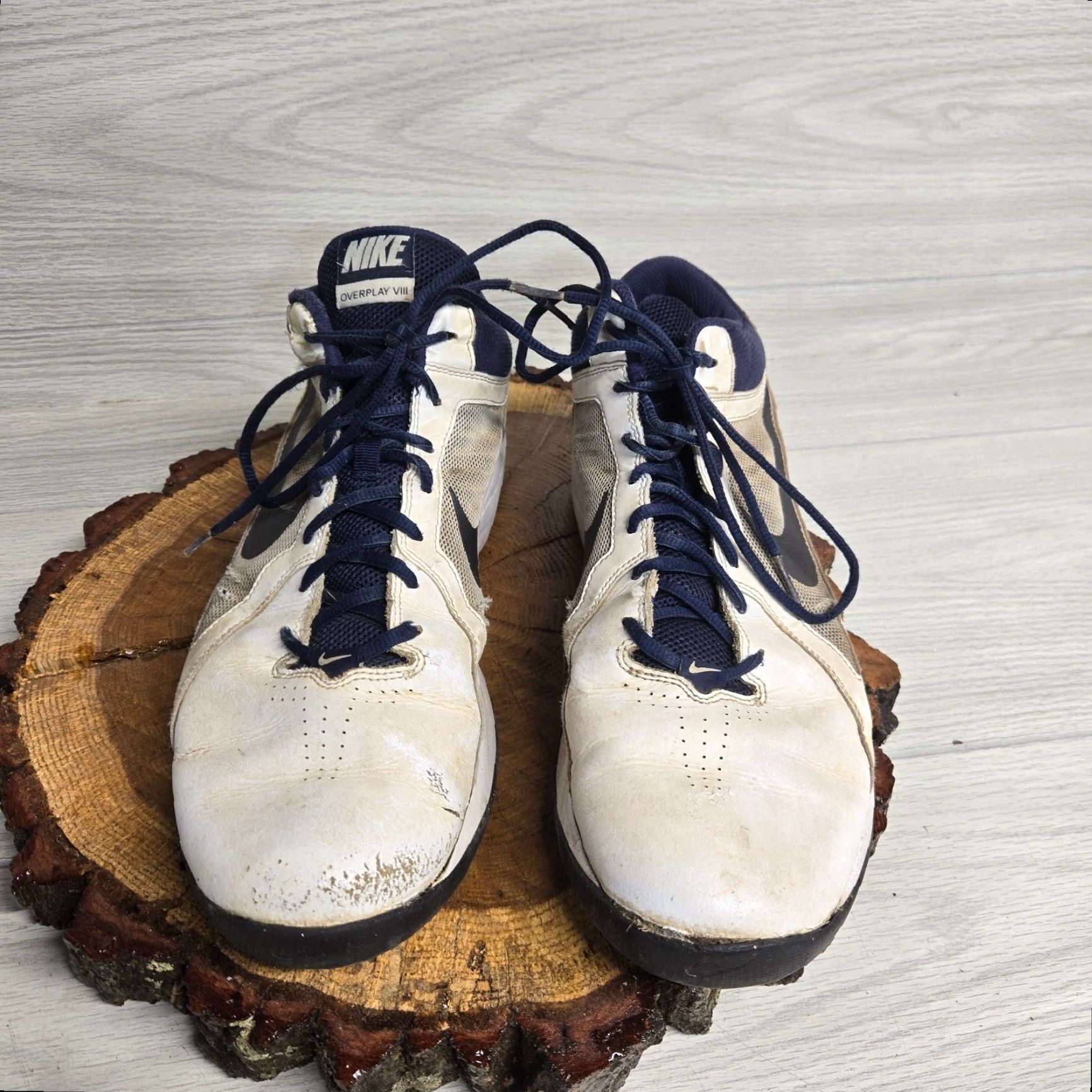 Nike Nike Overplay VIII Low Top Basketball Shoes White Blue 637382-103 Adult Men's 13 Nike Overplay Viii Size US L / EU 52-54 / 3 - 3 Thumbnail