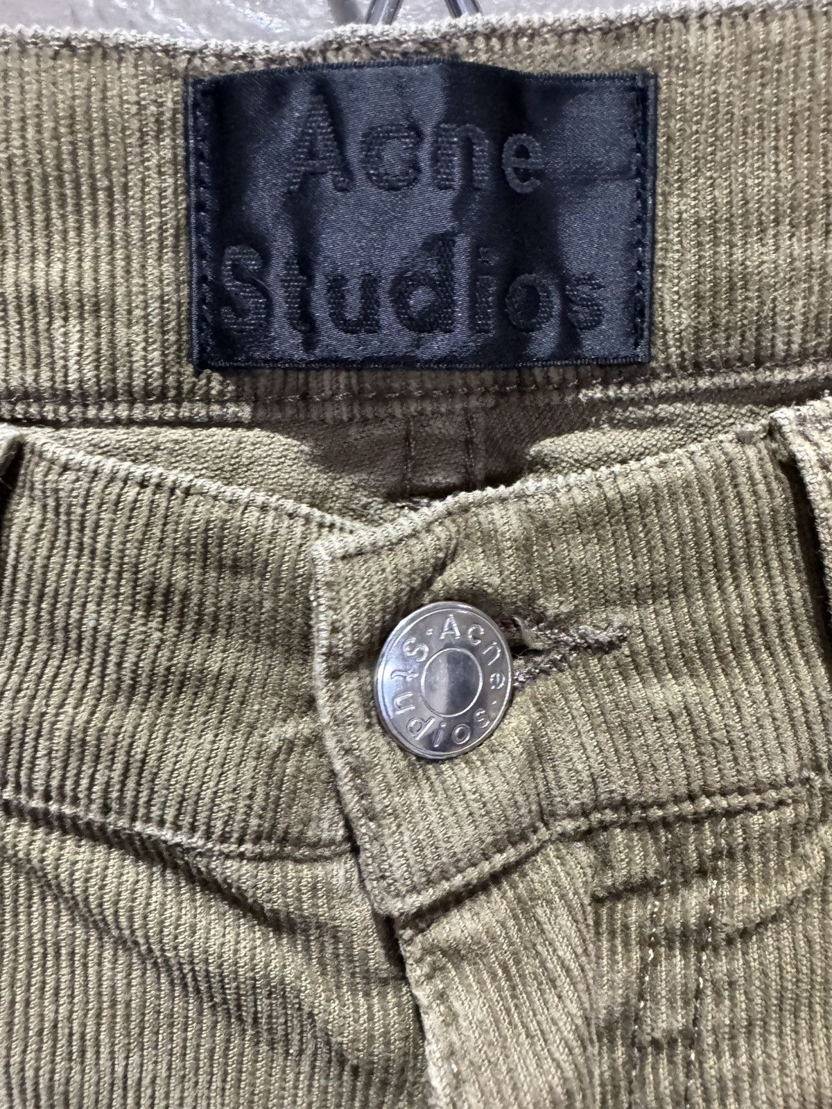 Acne Studios Acne Studios Green Olive Corduroy Pants Fine Soft Faded Slim Size US 30 / EU 46 - 5 Thumbnail