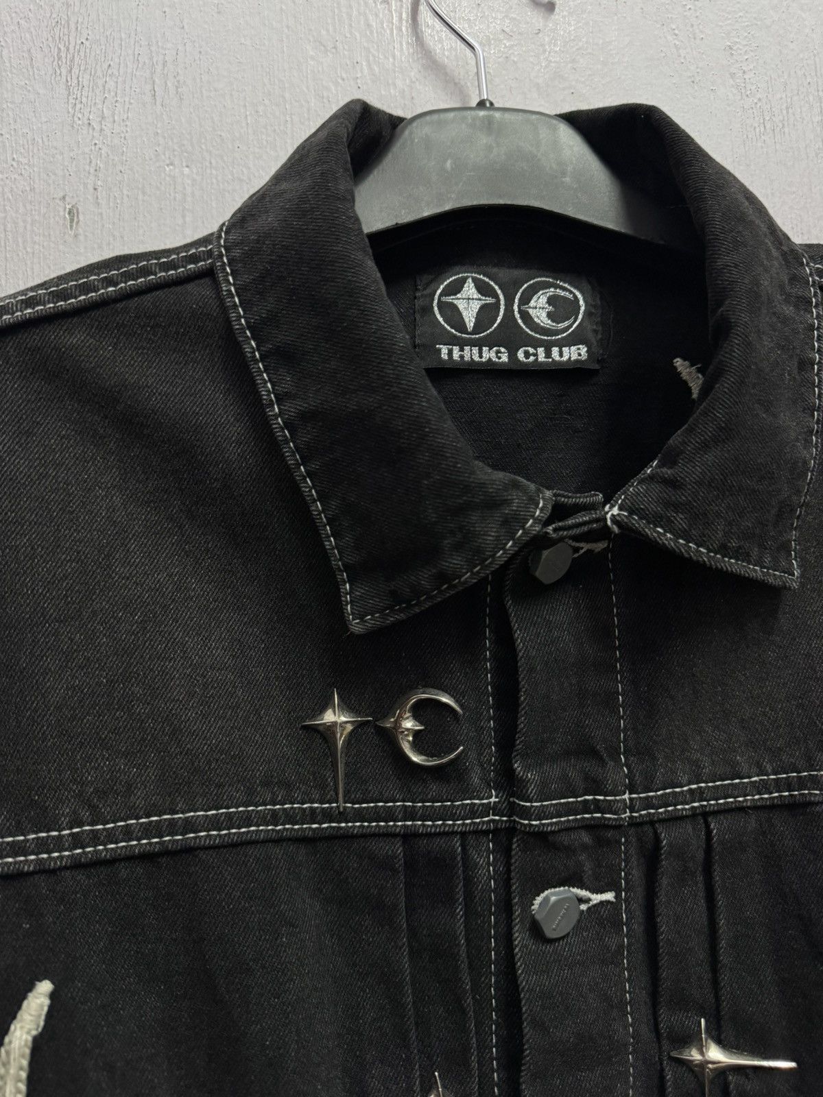 Thug Club THUG CLUB FW23 Black Denim Jacket with Iconic TC Logo Unisex Size US M / EU 48-50 / 2 - 19 Thumbnail