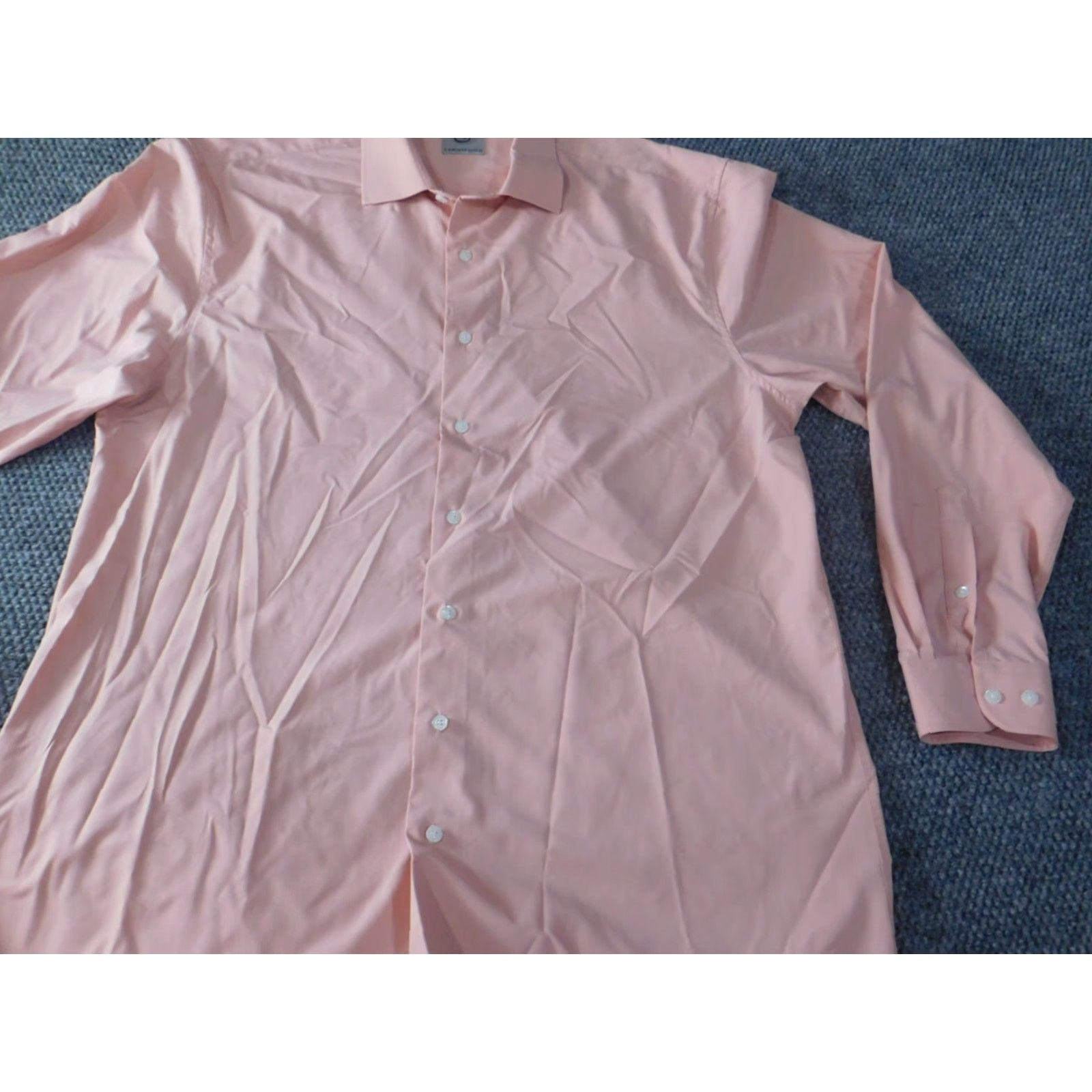 Pinko Kilburne and Finch Dress Shirt Men 17 Pink Solid Long Sleeve Button-Down Collared Regular Size 17 Mens Brooks Brothers 346 Modern Formal N/A Size 46R - 2 Thumbnail