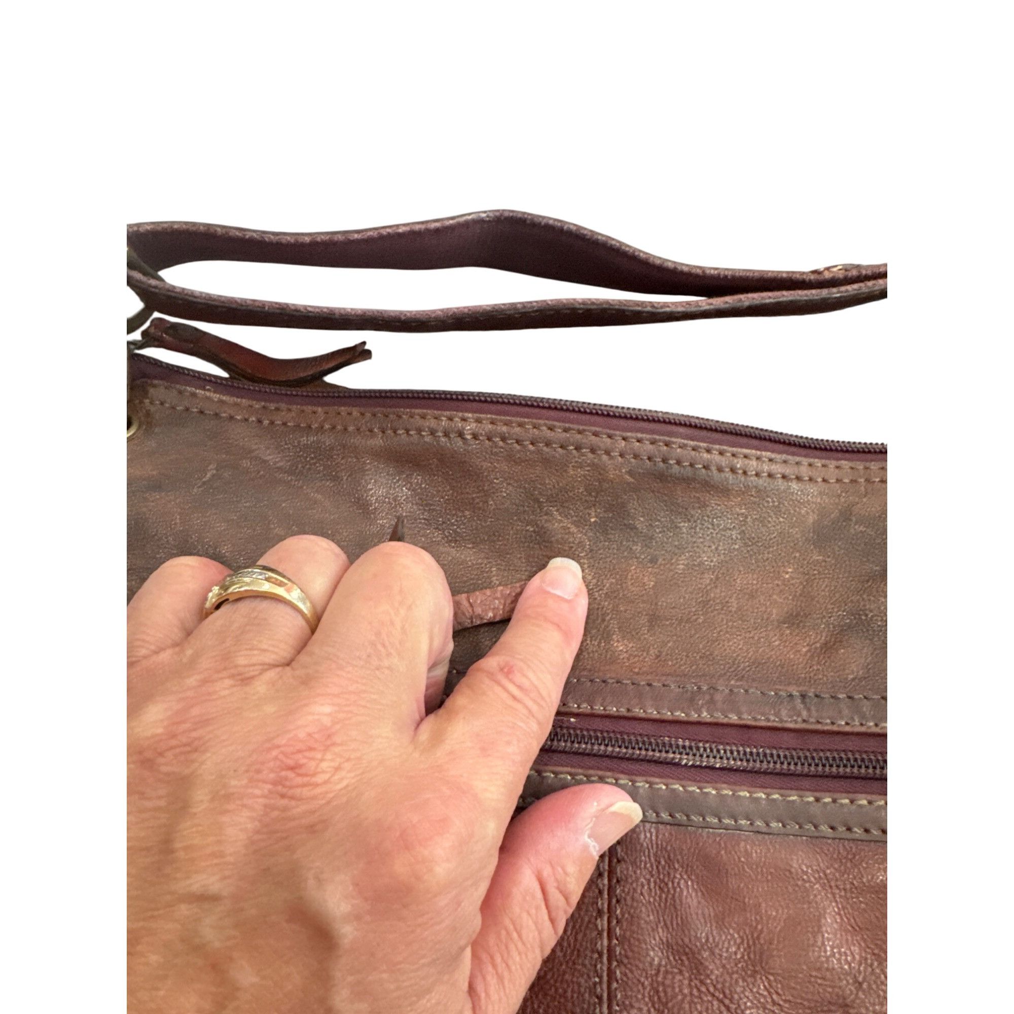 Fossil Fossil Womens Brown Leather Vintage Crossbody Handbag SKU 86 Size ONE SIZE - 11 Thumbnail