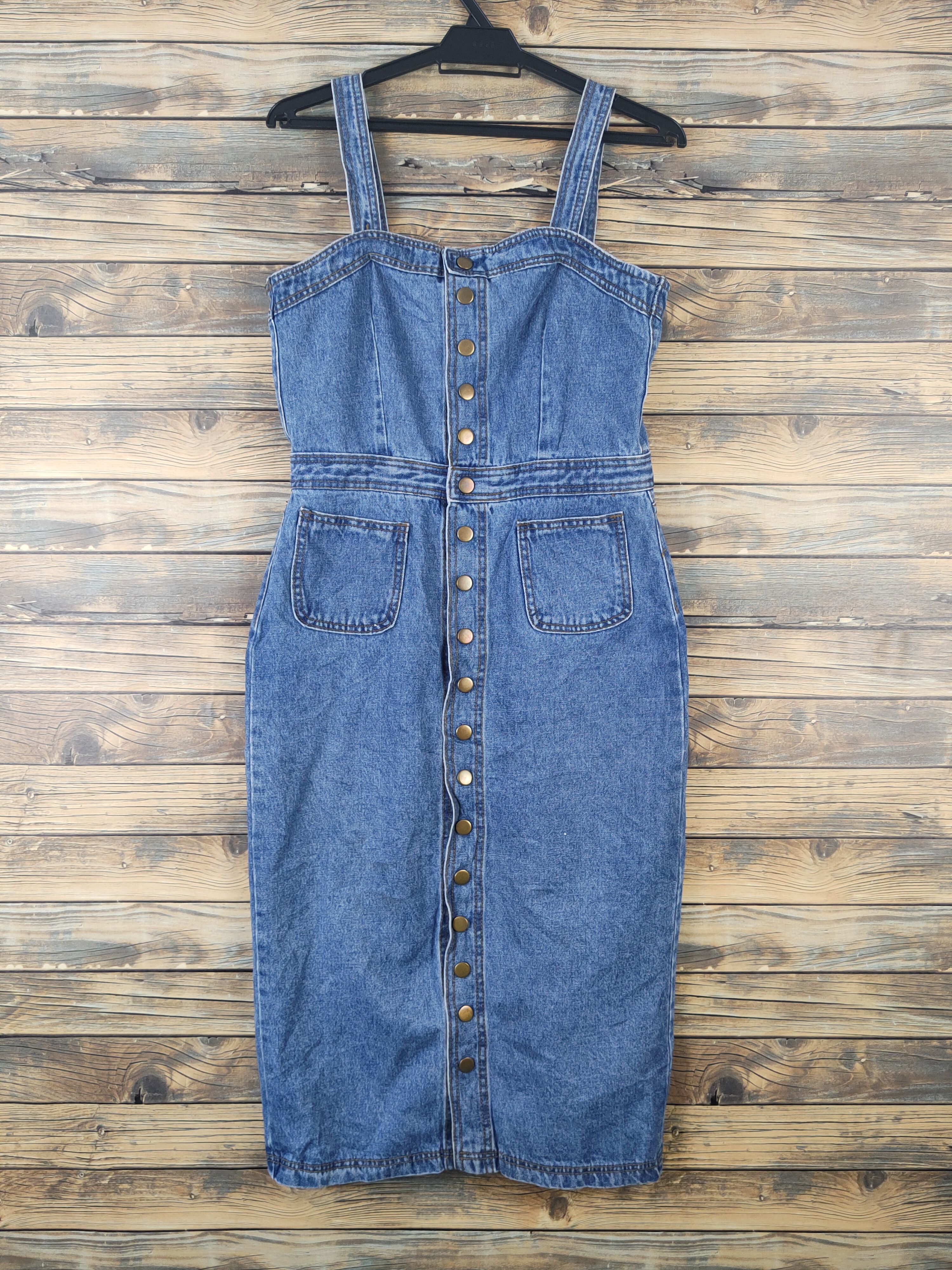Japanese Brand × Vintage Vintage Japanese Brand Blue Denim Skirt Jumpsuits Size 30" / US 8 / IT 44 - 1 Thumbnail