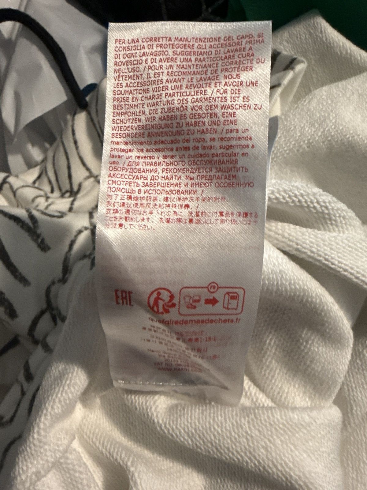 Marni Scribble Motif Hooded Sweatshirt in White Size US M / EU 48-50 / 2 - 8 Thumbnail
