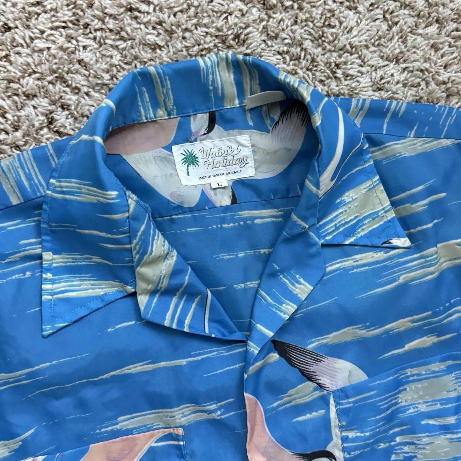 Vintage Vintage Waikiki Hawaiian Shirt SS Button Up Blue AOP Birds Size US L / EU 52-54 / 3 - 2 Thumbnail