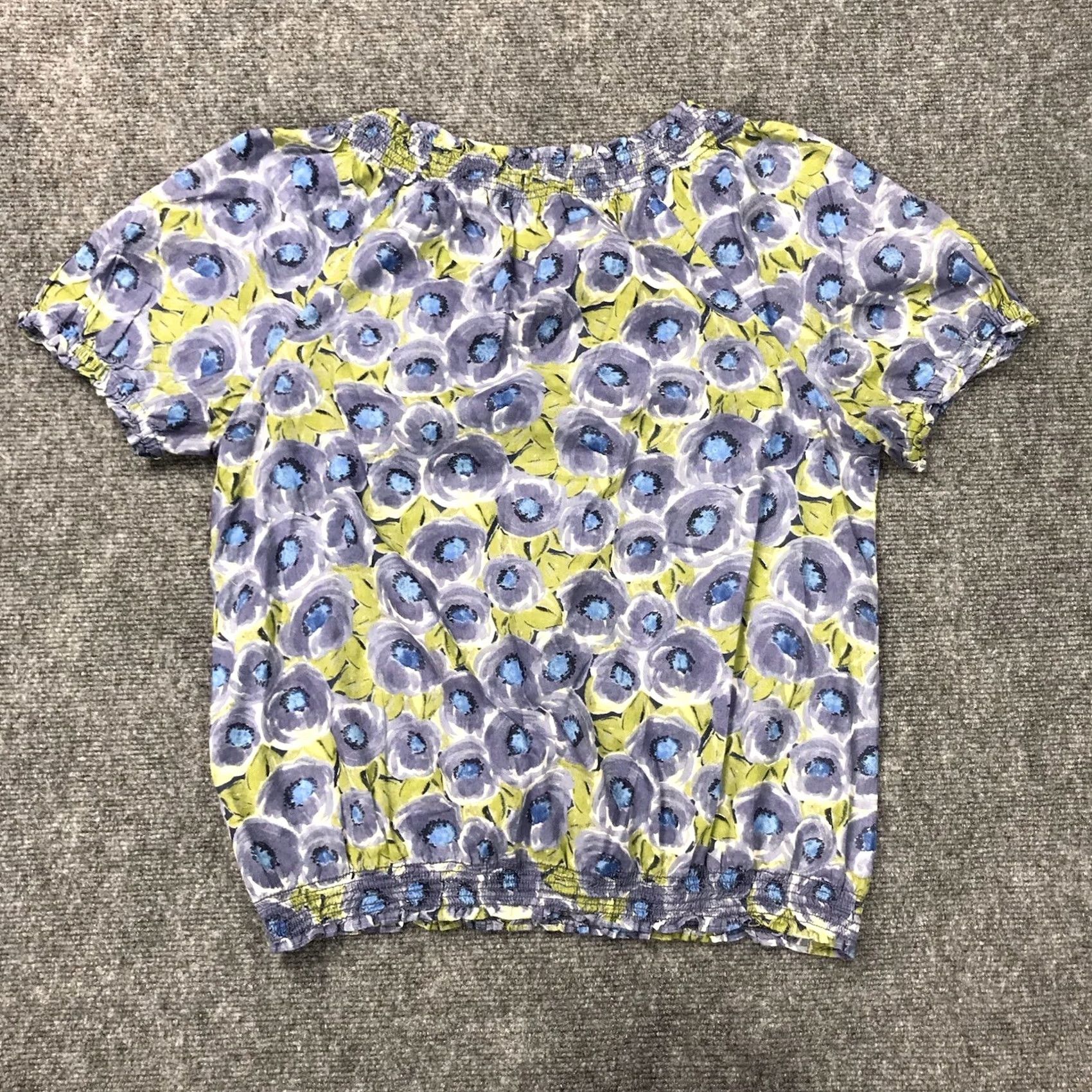 Ann Taylor Ann Taylor Loft Blouse Shirt Women Medium Floral Print Soft Lightweight Short Sleeve Scoop Neck Size M / US 6-8 / IT 42-44 - 3 Thumbnail