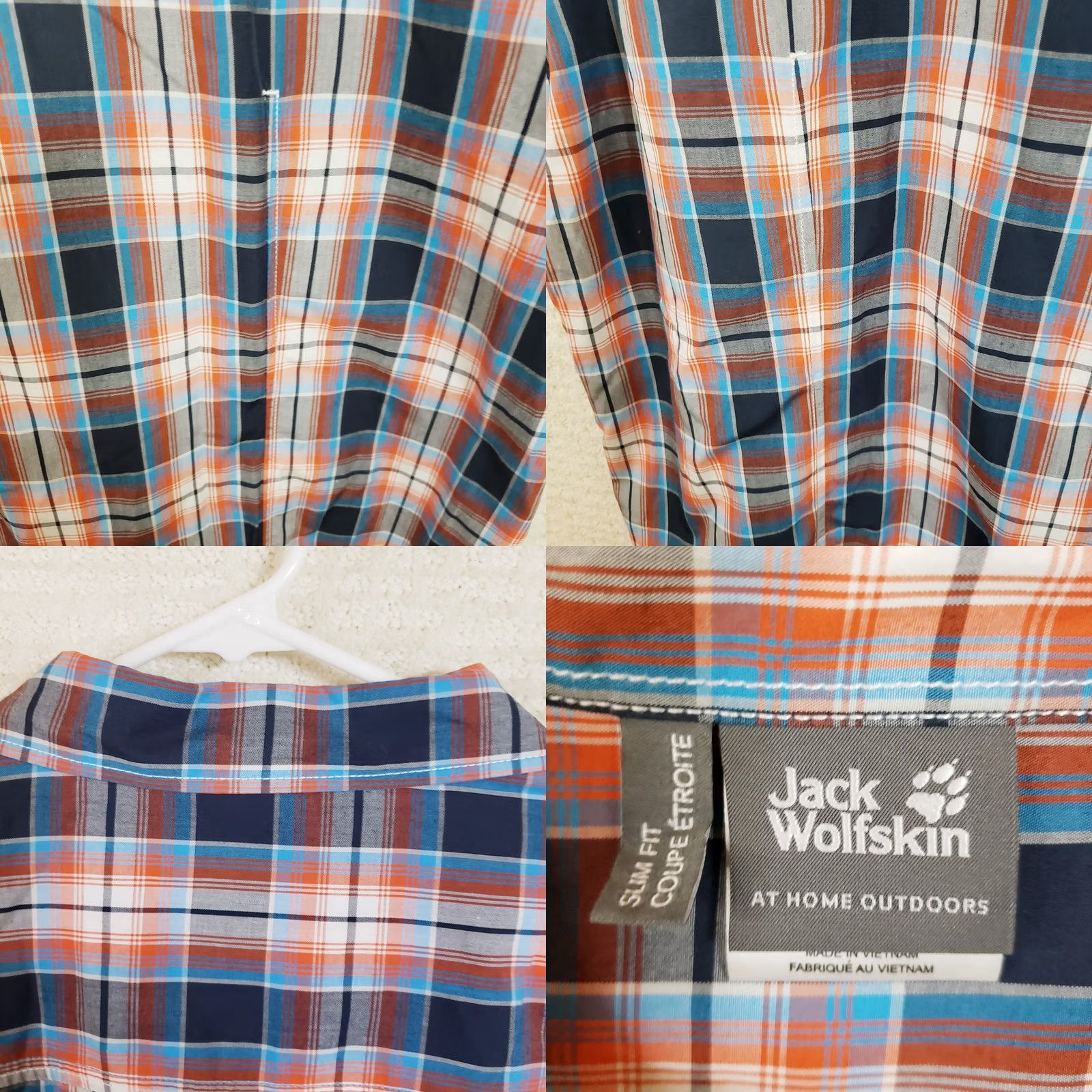 Jack Wolfskin Jack Wolfskin Shirt Men's XL Multicolor Plaid Slim Fit Outdoor Button Short Sleeve Slim Fit Button-Up Shirt Mens XL Multicolor Plaid Outdoor Shirt Size US XL / EU 56 / 4 - 9 Thumbnail