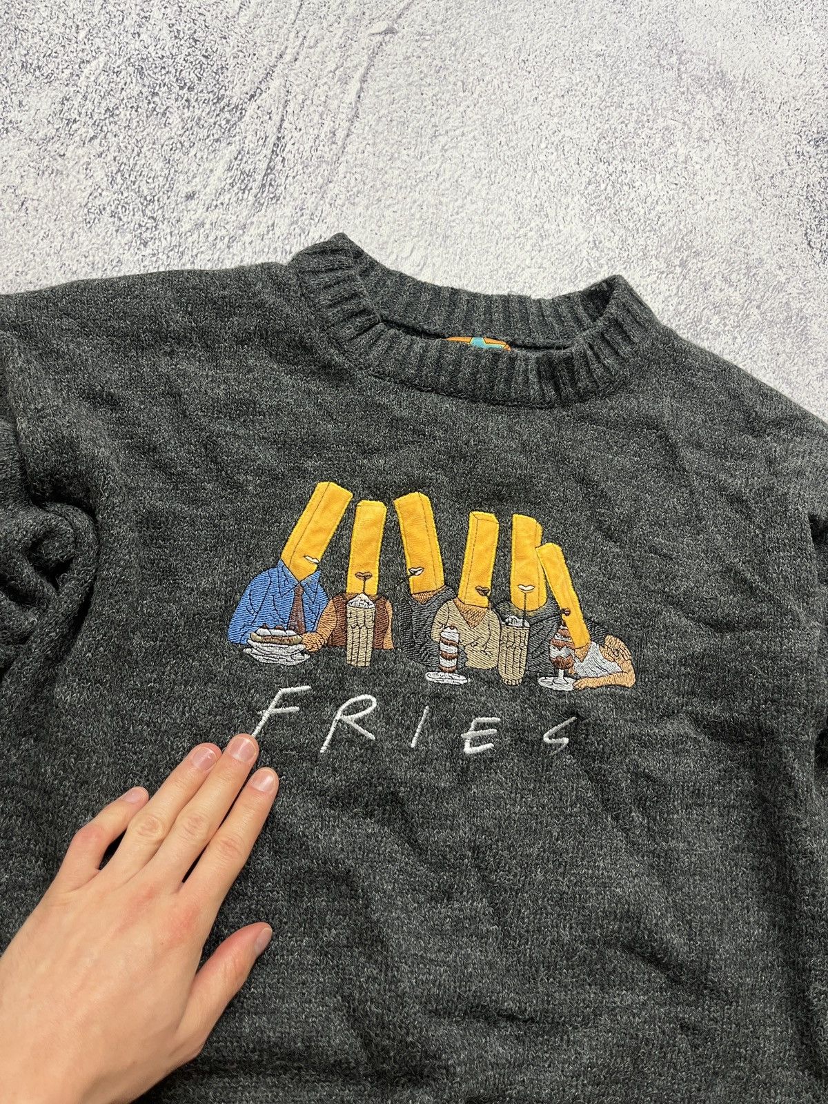 Vintage Vintage 90’s Fries Humor Wool Knit Sweater Embroidered Logo Size S / US 4 / IT 40 - 5 Thumbnail