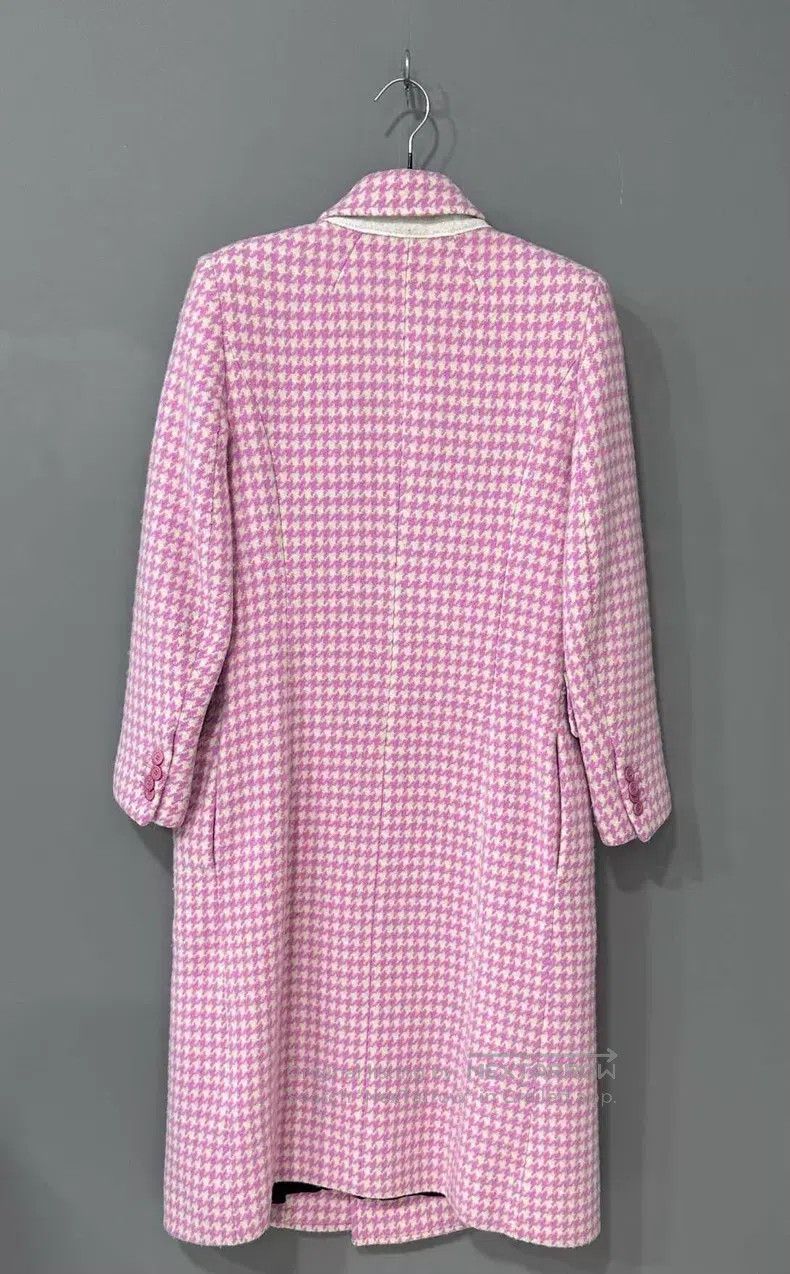 Balenciaga Balenciaga Pink Plaid Hourglass Woolen Coat Size XXS / US 00 / IT 34 - 3 Thumbnail