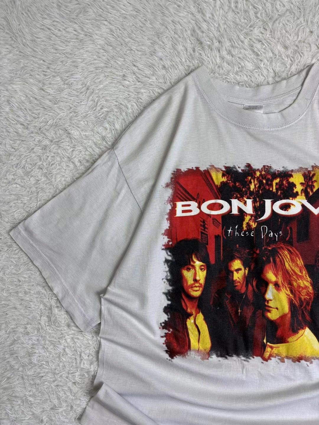 Band Tees × Bon Jovi × Vintage Vintage band tee Bob Jovi 90s Size US XL / EU 56 / 4 - 4 Thumbnail