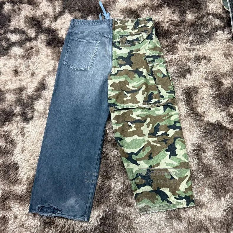 Balenciaga Balenciaga Camo Patchwork Baggy Jeans. Size US 34 / EU 50 - 3 Thumbnail