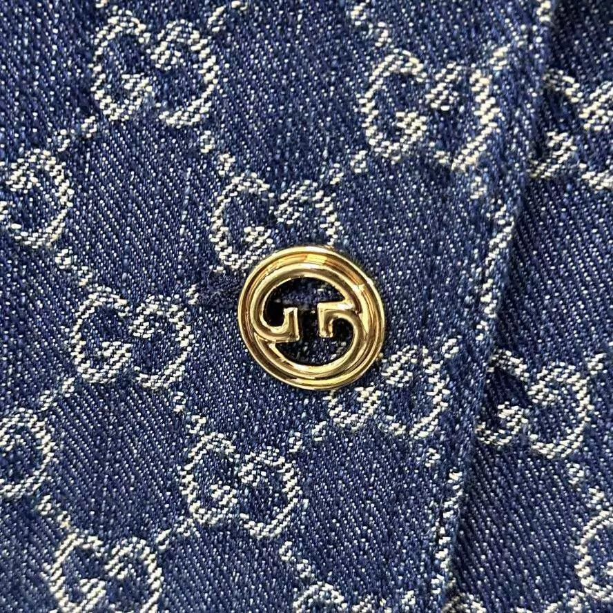 Gucci GUCCI Navy Blue Full Logo Denim Jacket w/Leather Belt (New) Size XS / US 0-2 / IT 36-38 - 6 Thumbnail