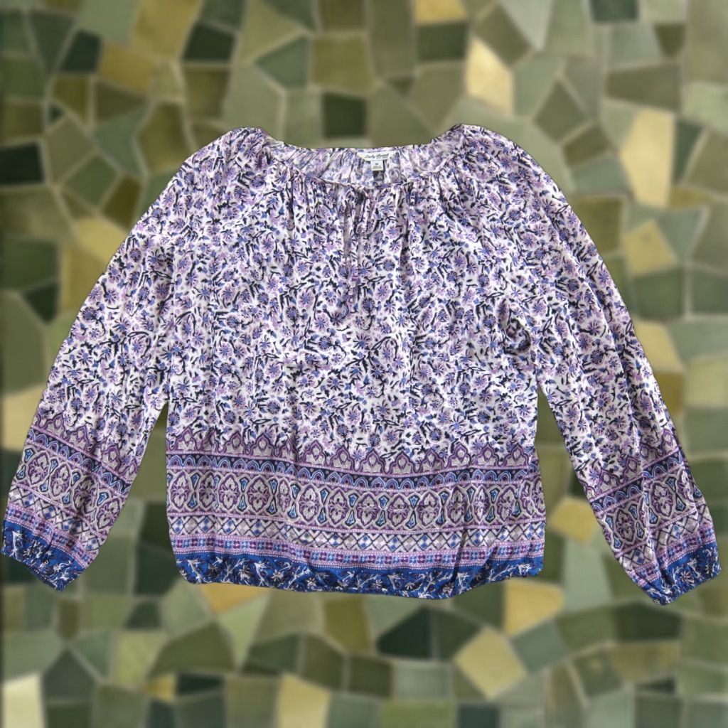 Lucky Brand Lucky Brand Floral Blouse M Long Sleeve Size M / US 6-8 / IT 42-44 - 1 Thumbnail