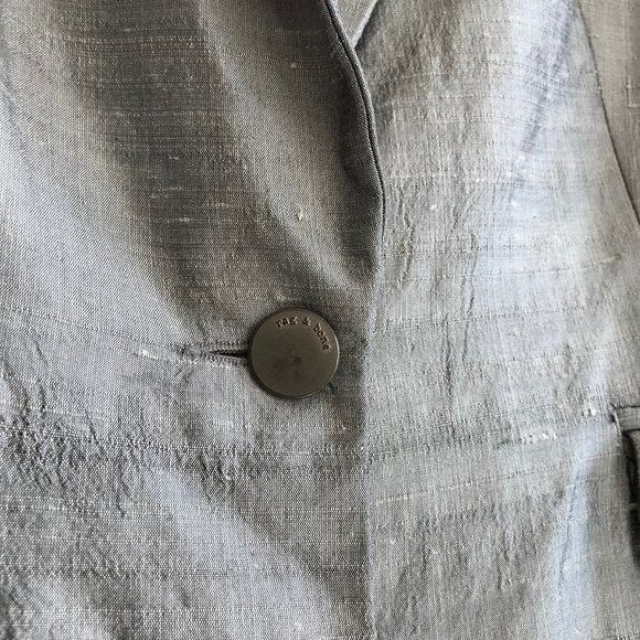 Rag & Bone Rag & Bone Silk Dupioni Peak-Lapel Boyfriend Silver Black Me Size M / US 6-8 / IT 42-44 - 5 Thumbnail