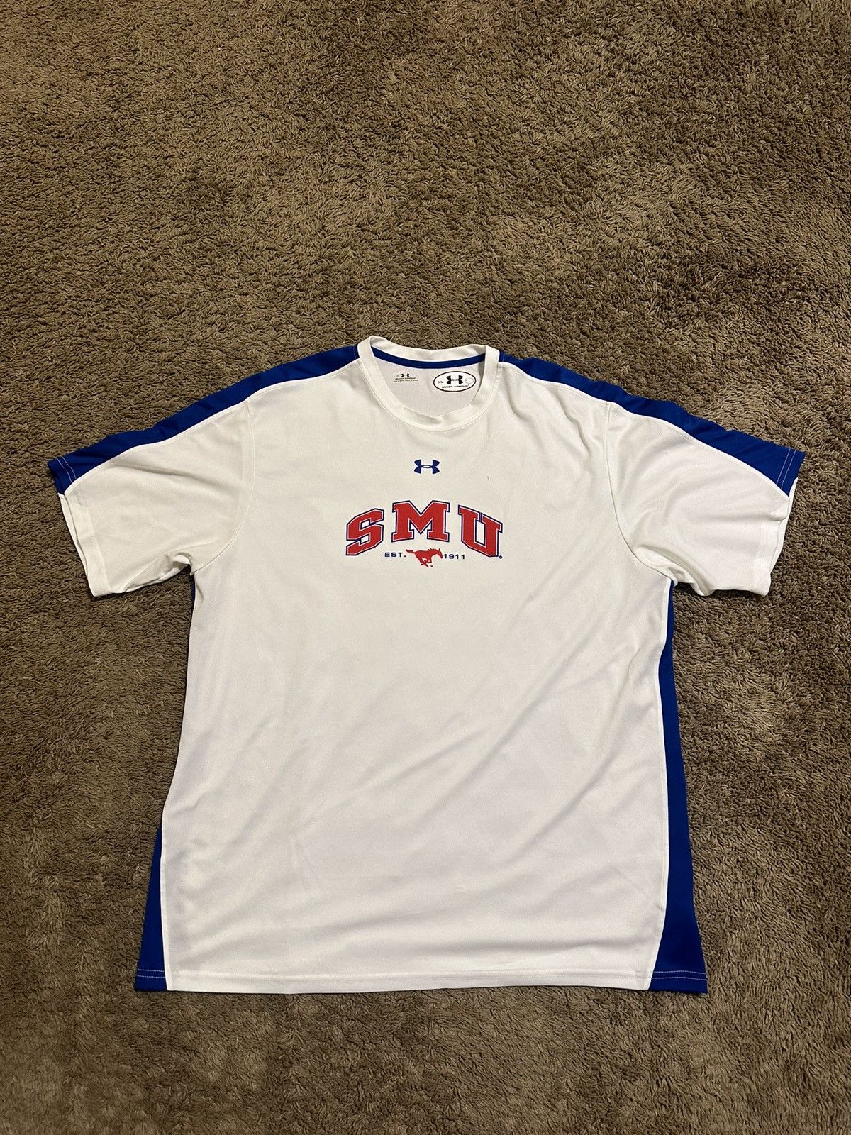 NCAA × Vintage Vintage NCAA Under Armor SMU Mustangs shirt 00s size XL Size US XL / EU 56 / 4 - 1 Thumbnail