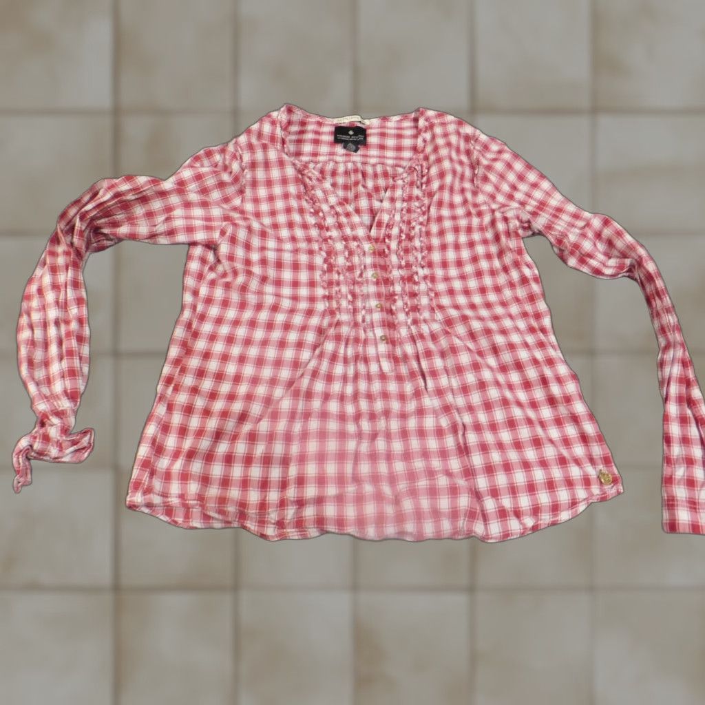 Vintage Rafaella Blouse Women Shirt Regular Size 3 Red Plaid Button Down Collared Cotton Casual Long Sleeve Size XS / US 0-2 / IT 36-38 - 1 Thumbnail