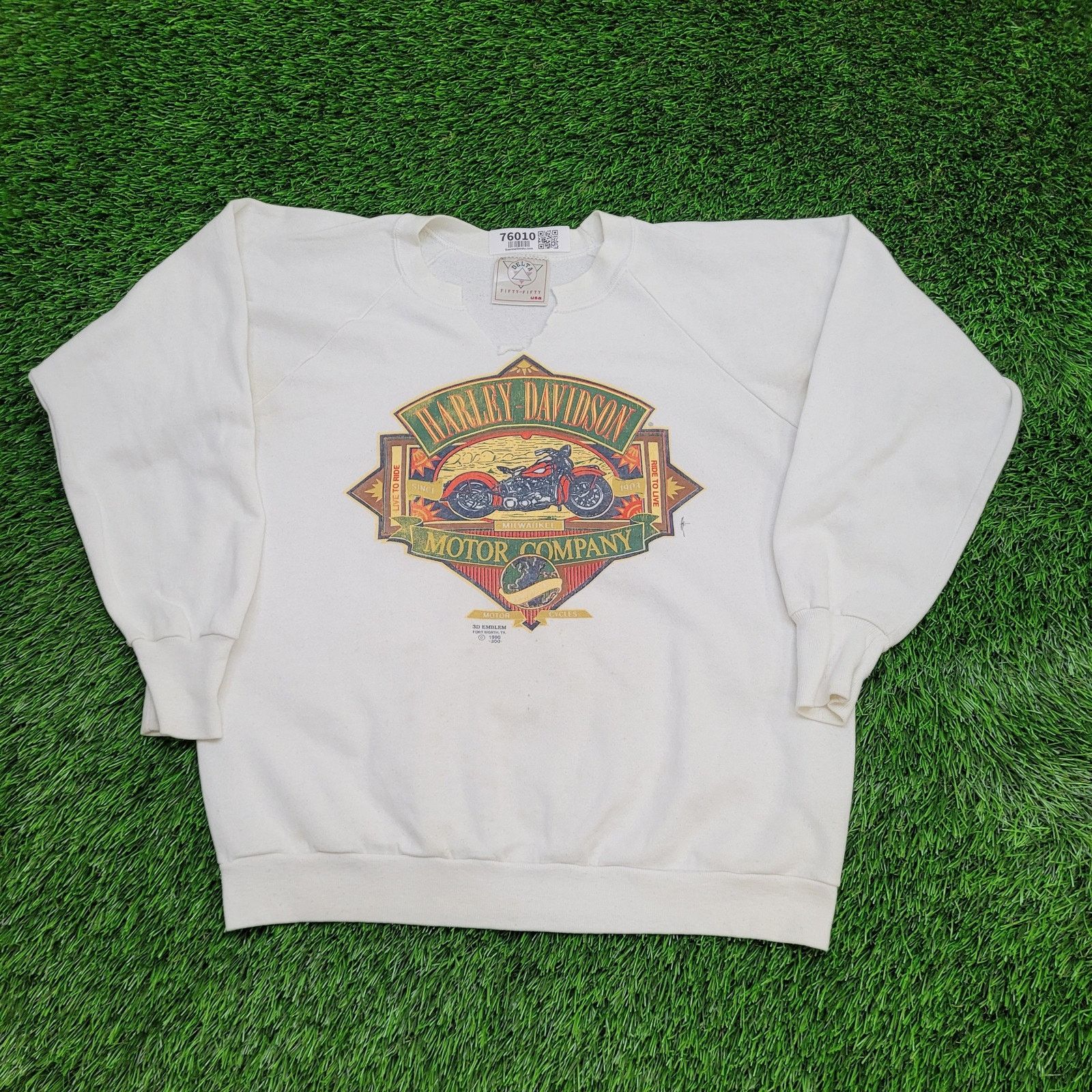 Delta Vintage Harley-Davidson Sweatshirt Womens L 21x23 3D-Emblem Size L / US 10 / IT 46 - 1 Thumbnail