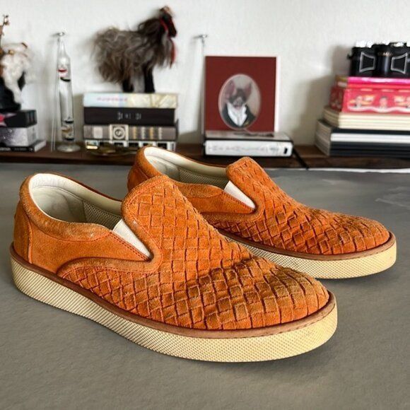 Bottega Veneta Bottega Veneta Orange Intrecciato Suede Dodger Skateboard Sl Size US 7 / EU 40 - 1 Thumbnail