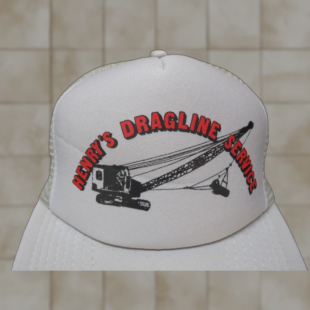 Equipment VTG Henrys Dragline Service Crane Heavy Equipment Logo Trucker Cap Hat Adjustable Multi-Color HaT Advertising Cap Trucker Mens Womens Boys Girls Size ONE SIZE - 1 Thumbnail
