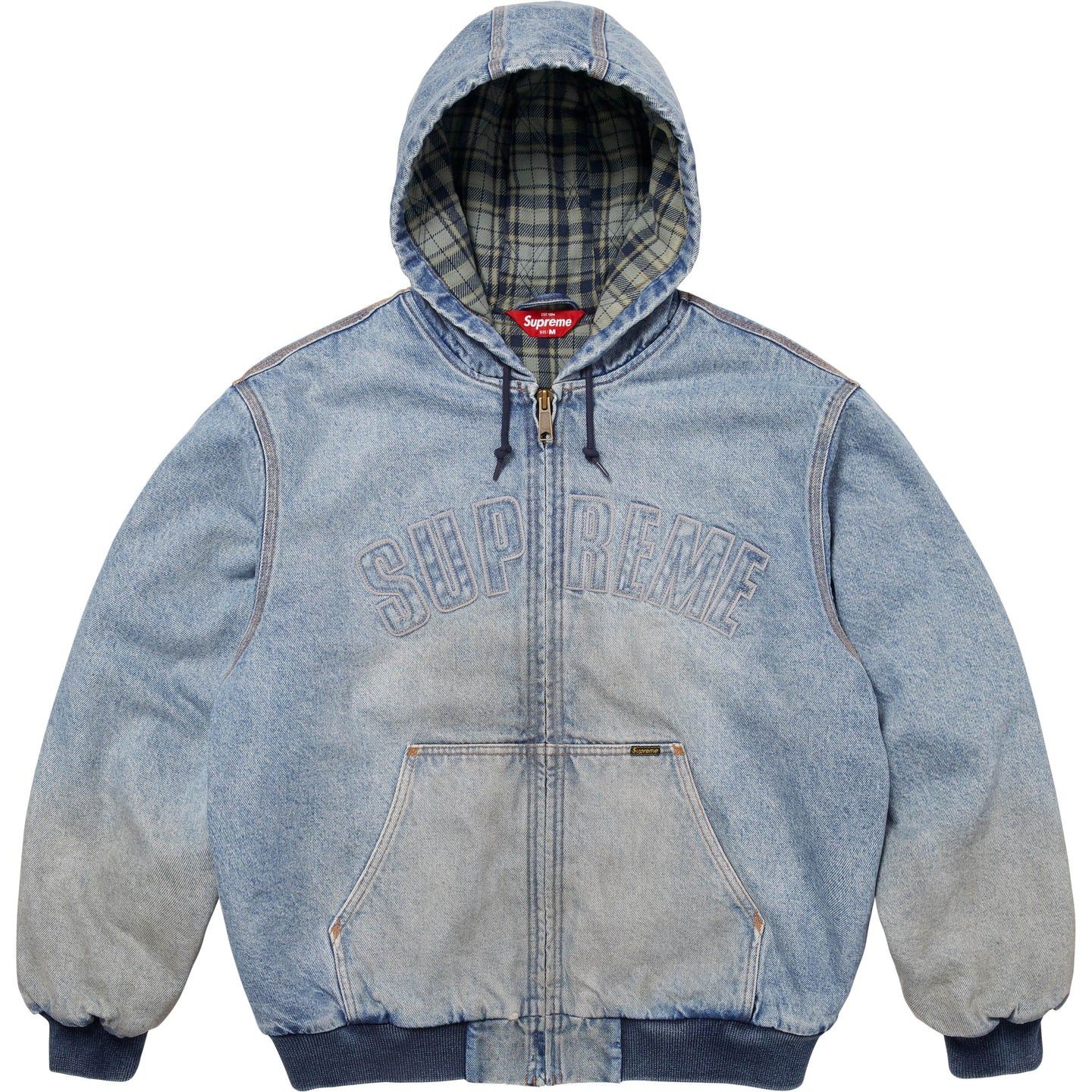 Supreme Supreme frayed logos denim trucker work jacket size