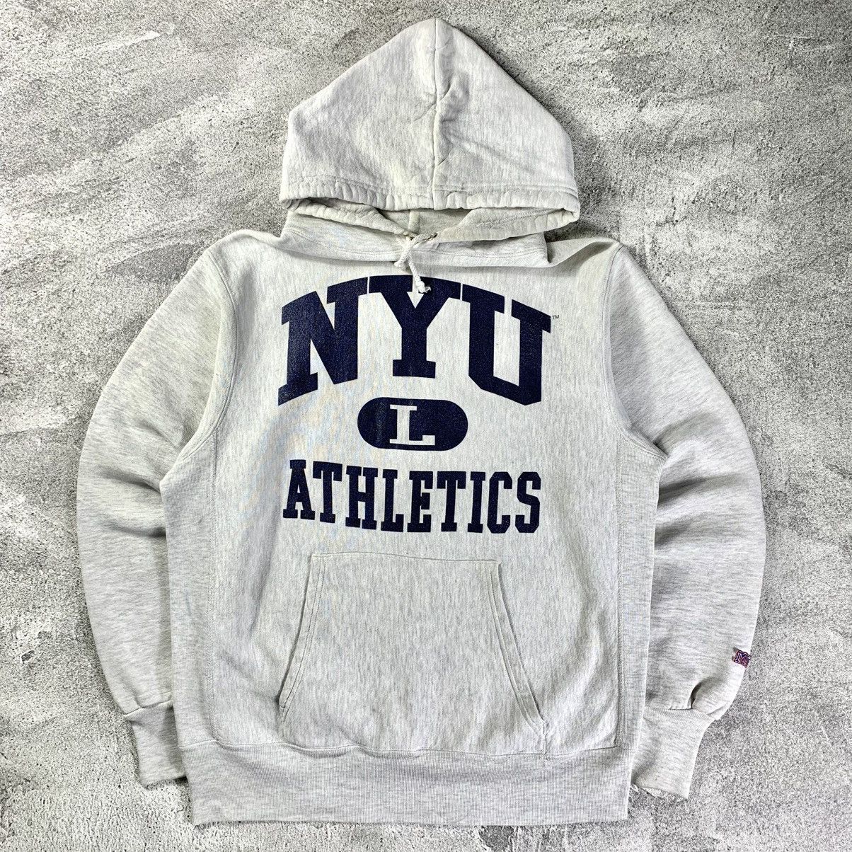 Champion × Russell Athletic Vintage 90’s MV sport Nyu Athletics Hoodie made in usa Size US L / EU 52-54 / 3 - 1 Thumbnail