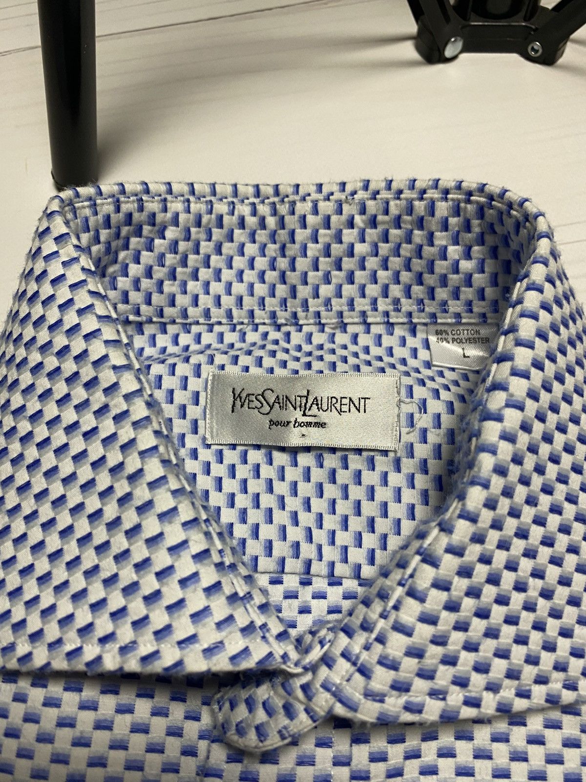 Vintage × Yves Saint Laurent Vintage Yves Saint Laurent embroidered logo button up shirt Size US L / EU 52-54 / 3 - 3 Thumbnail