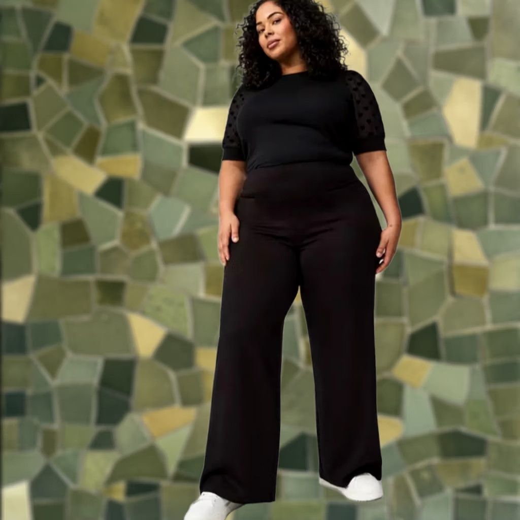Torrid VINTAGE TORRID LIGHTWEIGHT PONTE WIDE LEG PULL ON PANTS PLUS SIZE 1 REGULAR Size 25" / US 0 / IT 36 - 1 Thumbnail