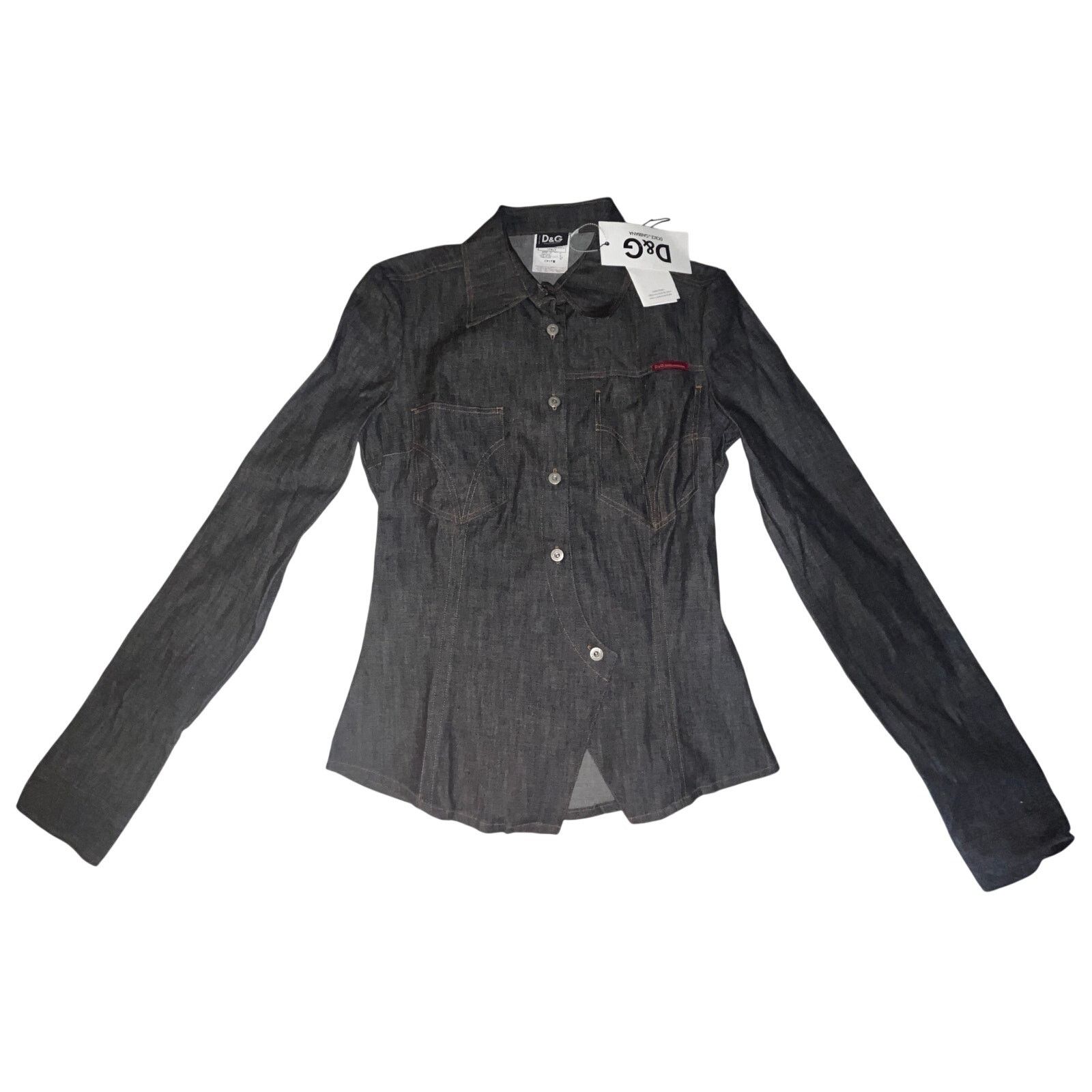 Dolce & Gabbana Vintage Y2K Dolce & Gabbana Black Dark Wash Denim Size S / US 4 / IT 40 - 1 Thumbnail